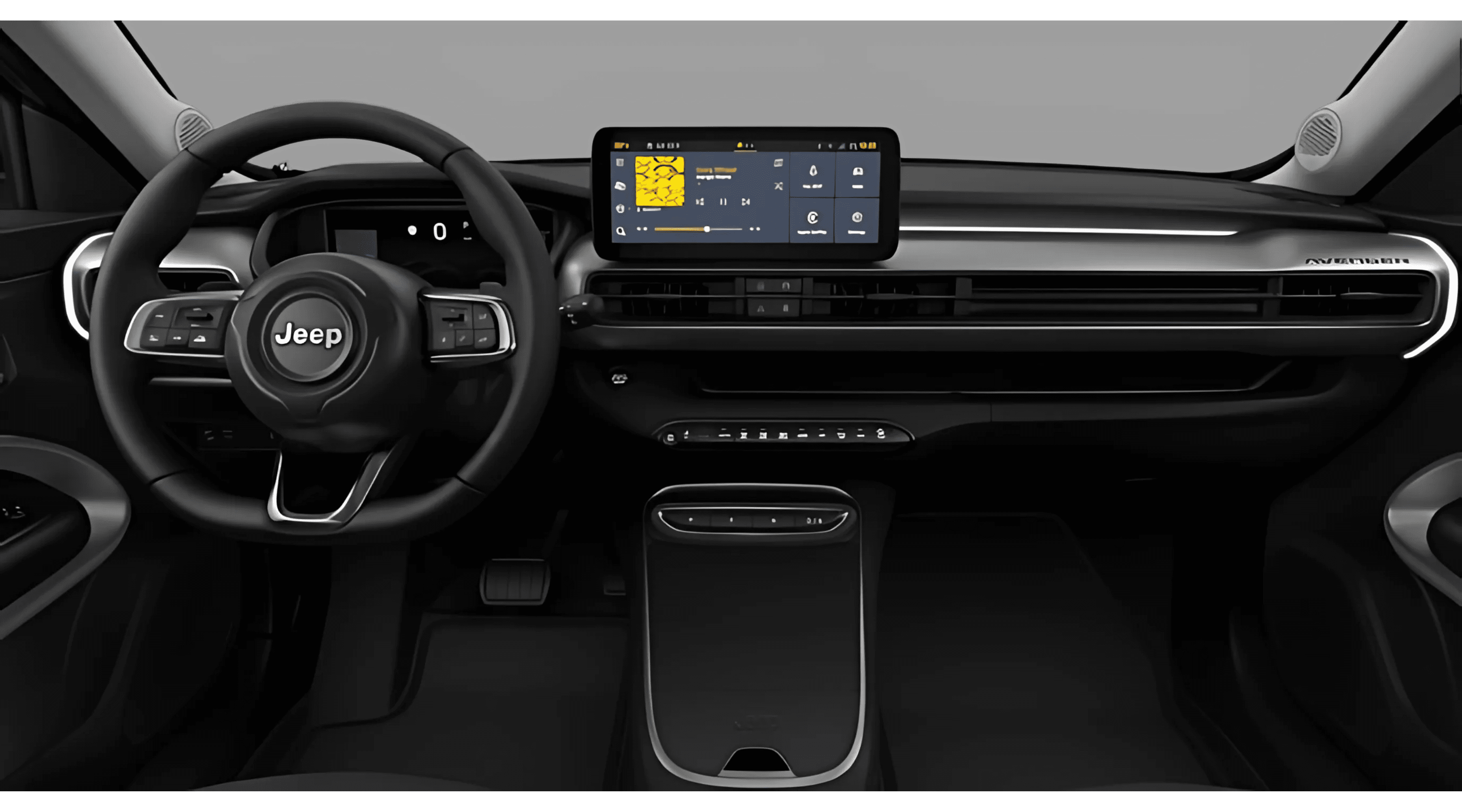 Ansicht des Armaturenbretts eines Jeep Avenger
