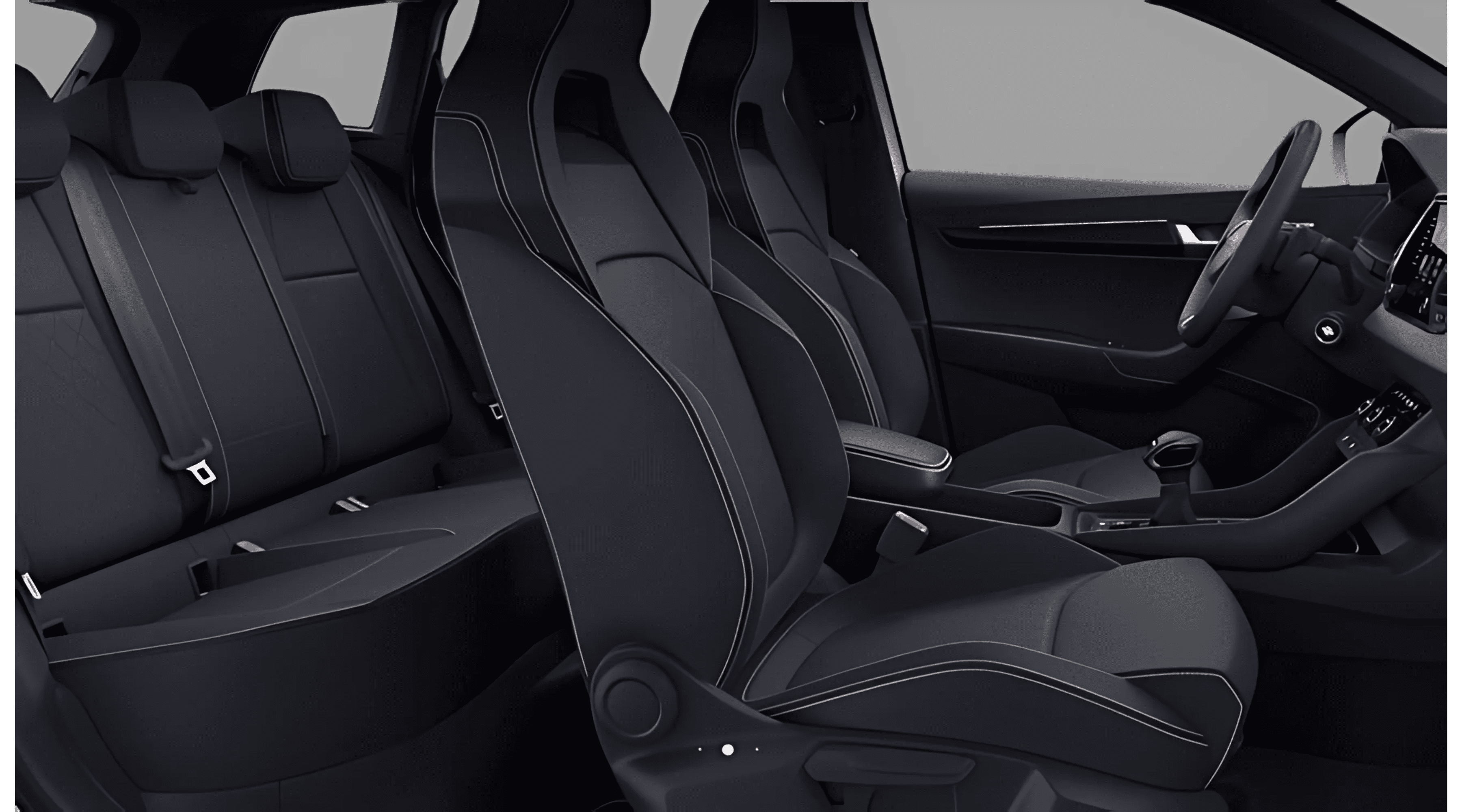 Ansicht der Frontsitze eines Skoda Karoq