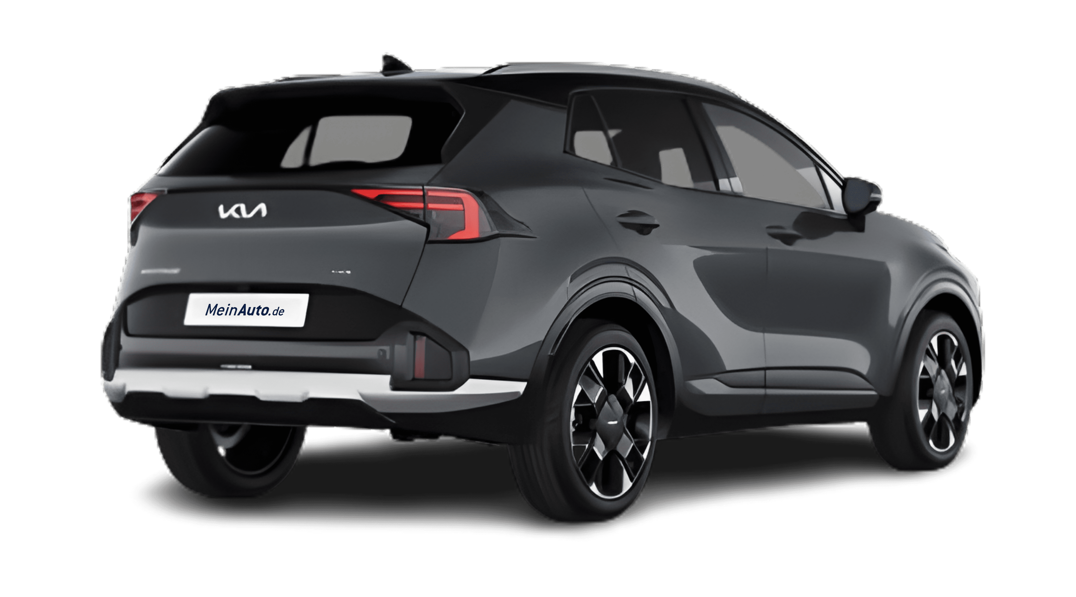 Schräge Heckansicht eines Kia Sportage, freigestellt