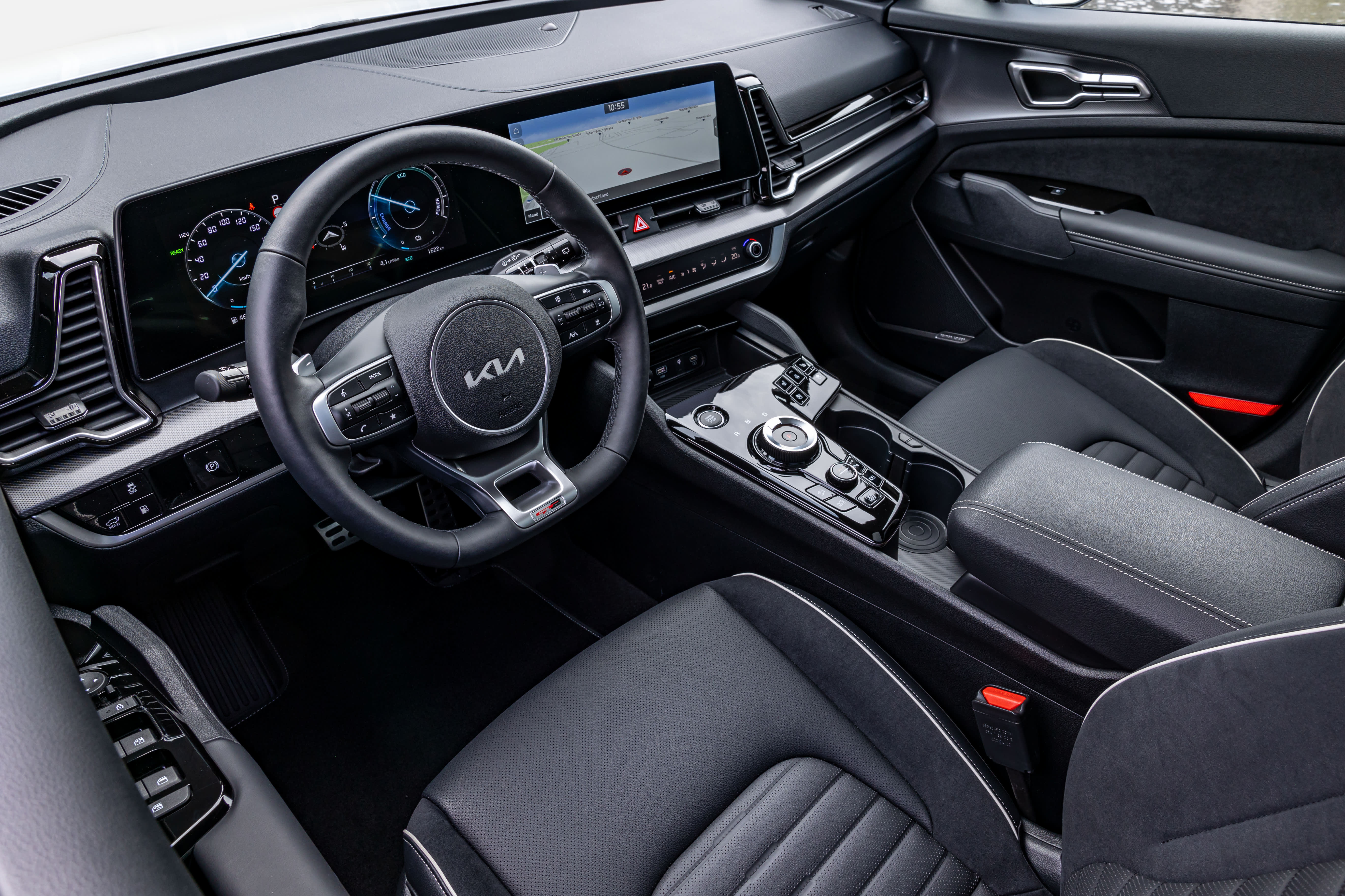 Detailansicht des Lenkrads eines Kia Sportage