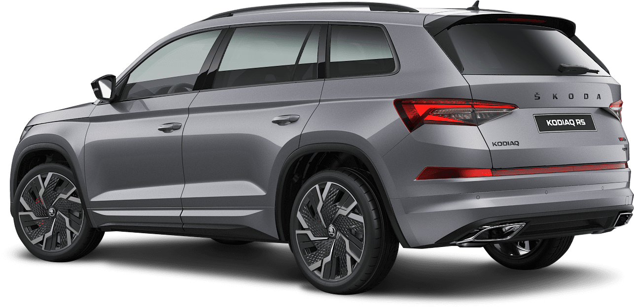 Schräge Heckansicht auf einen Skoda Kodiaq, freigestellt