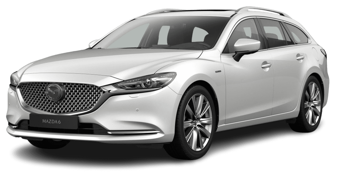 Schräge Frontansicht auf einen Mazda Mazda6, freigestellt