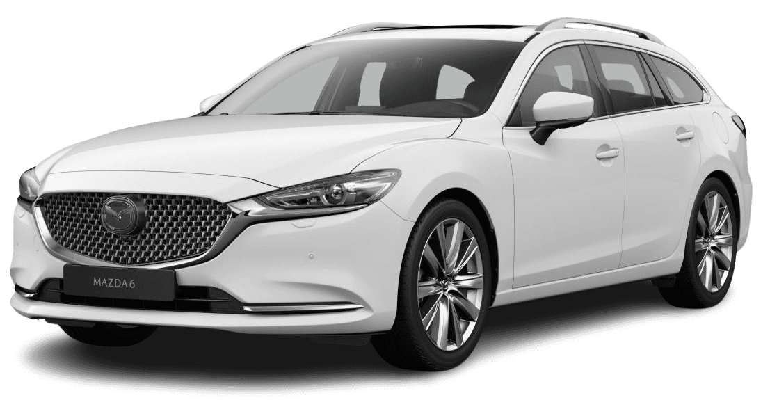 Schräge Frontansicht auf einen Mazda Mazda6, freigestellt