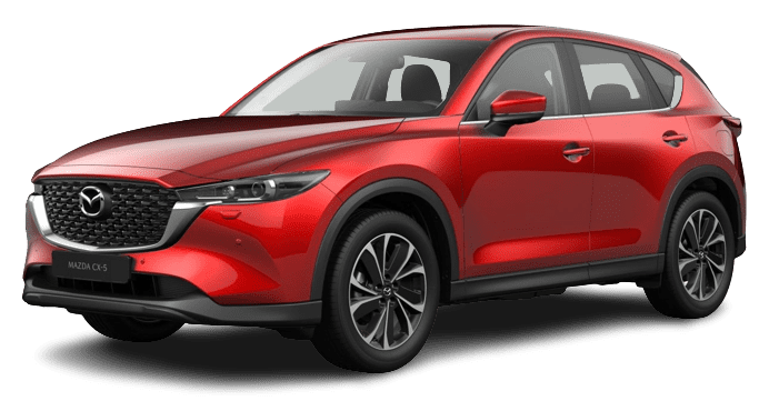 Schräge Frontansicht auf einen Mazda CX-5, freigestellt