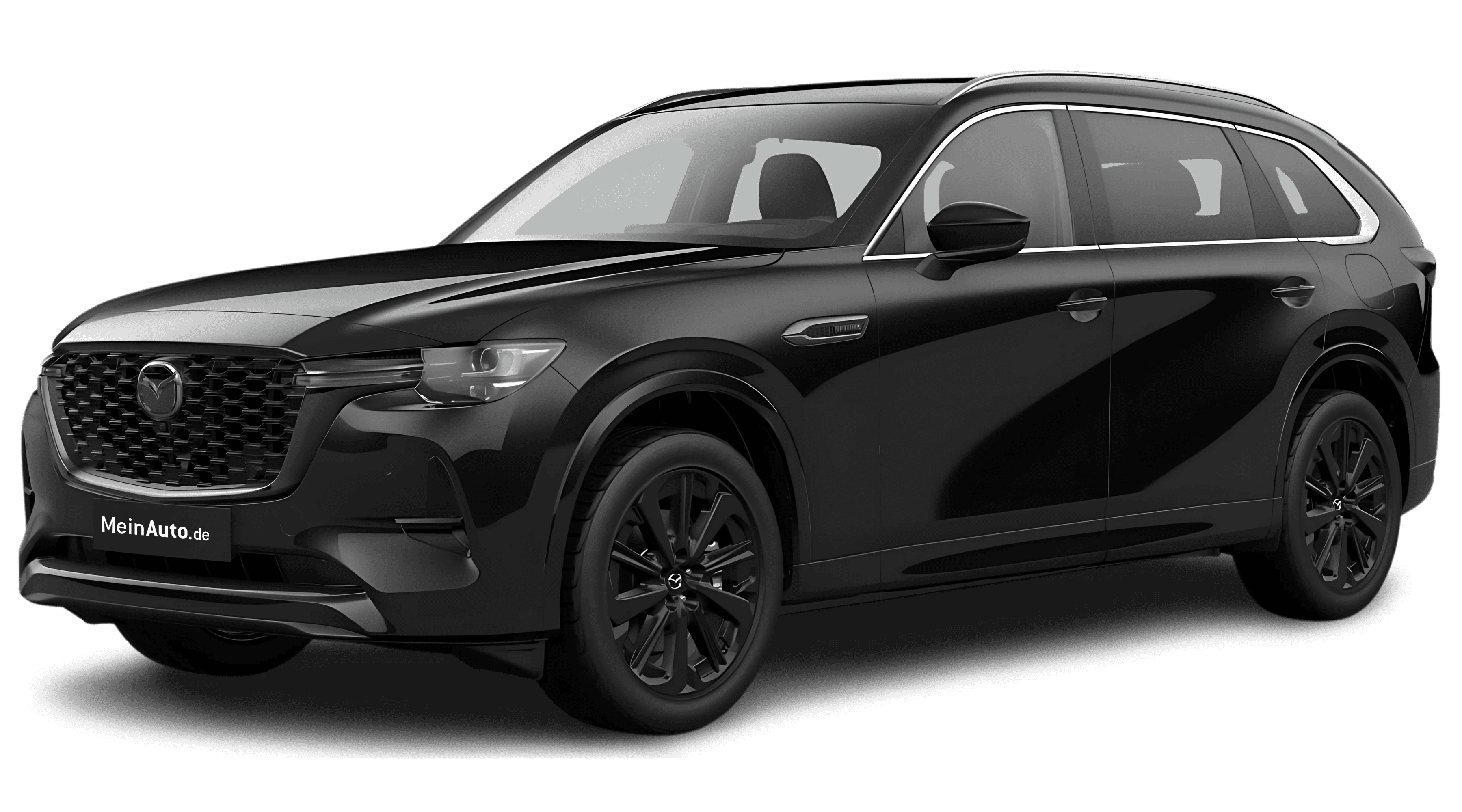 Schräge Frontansicht auf einen Mazda CX-80, freigestellt