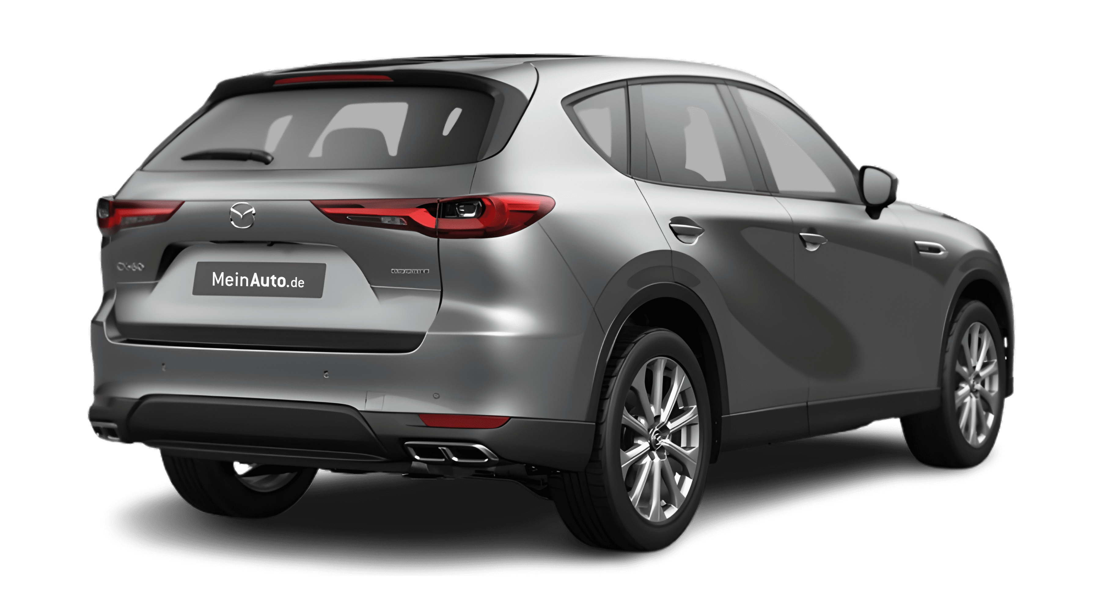 Schräge Heckansicht eines Mazda CX-60, freigestellt