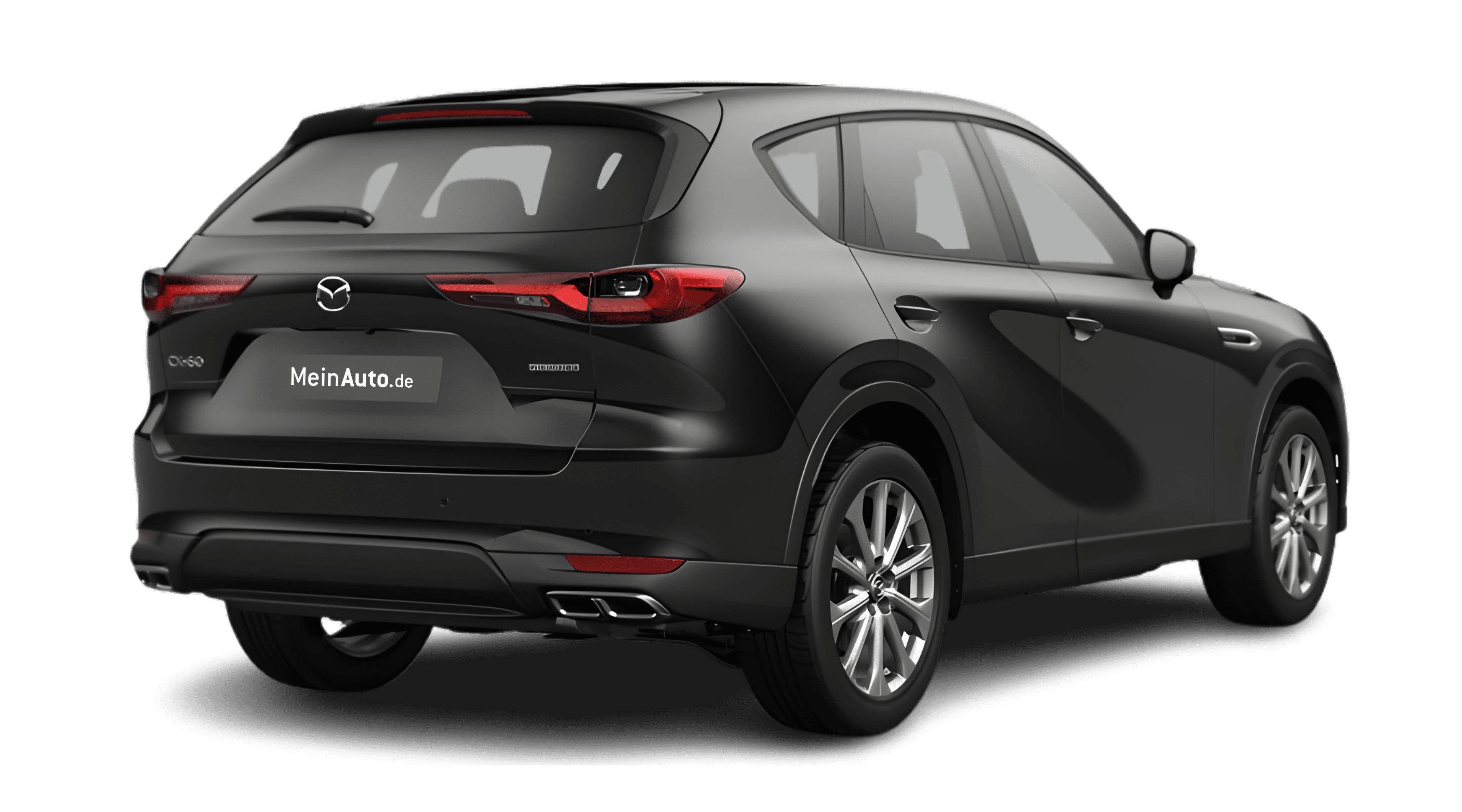 Schräge Heckansicht eines Mazda CX-60, freigestellt
