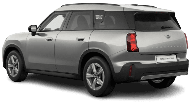 Schräge Heckansicht auf einen MINI Countryman C, freigestellt