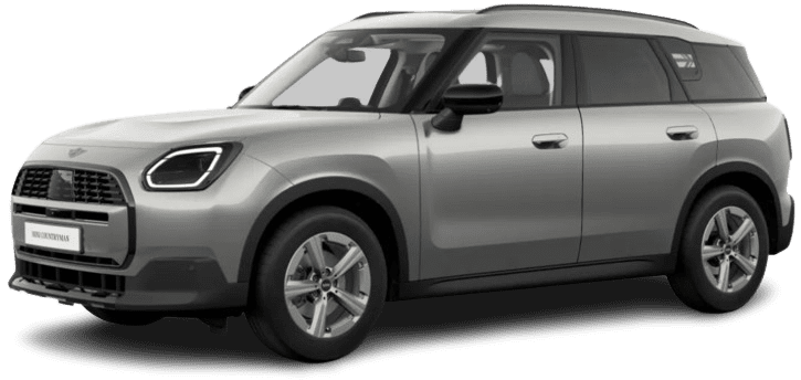 Schräge Frontansicht auf einen MINI Countryman C, freigestellt