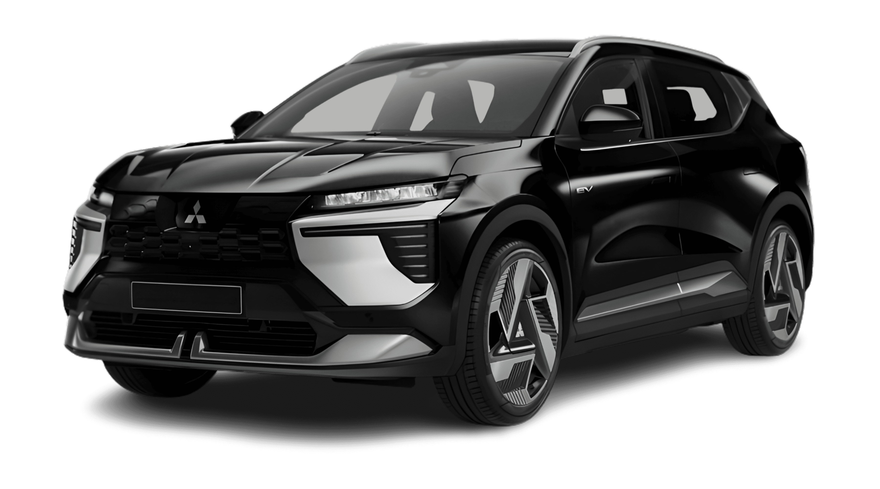Schräge Frontansicht eines Mitsubishi Eclipse Cross, freigestellt