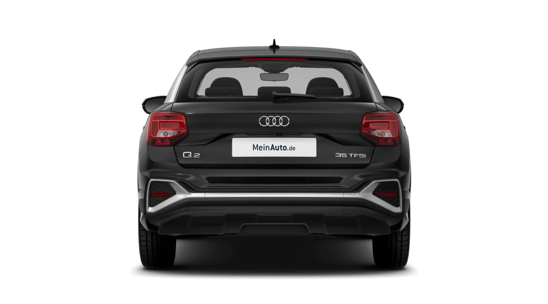 Heckansicht auf einen Audi Q2