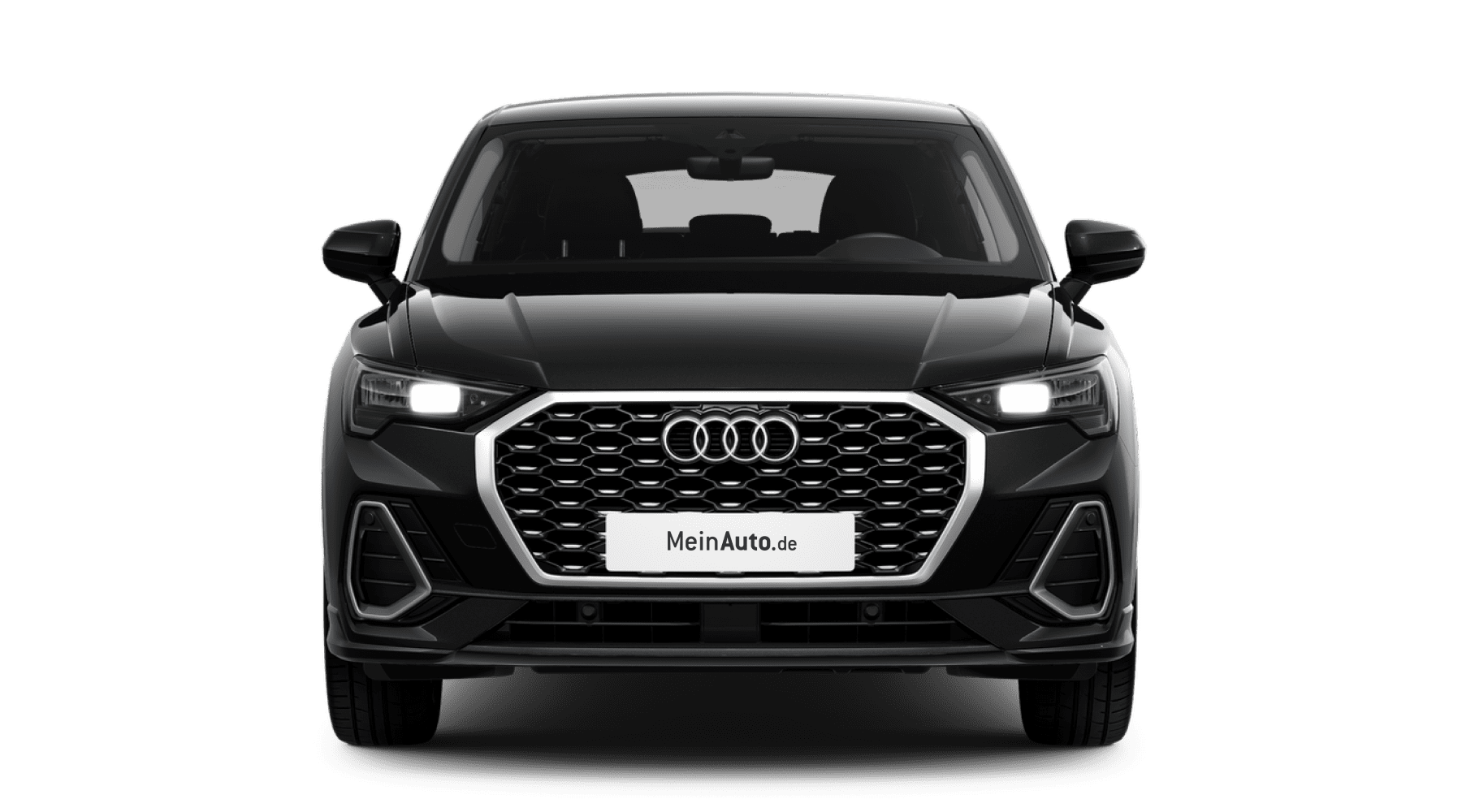 Frontansicht auf einen Audi Q3 Sportback, freigestellt