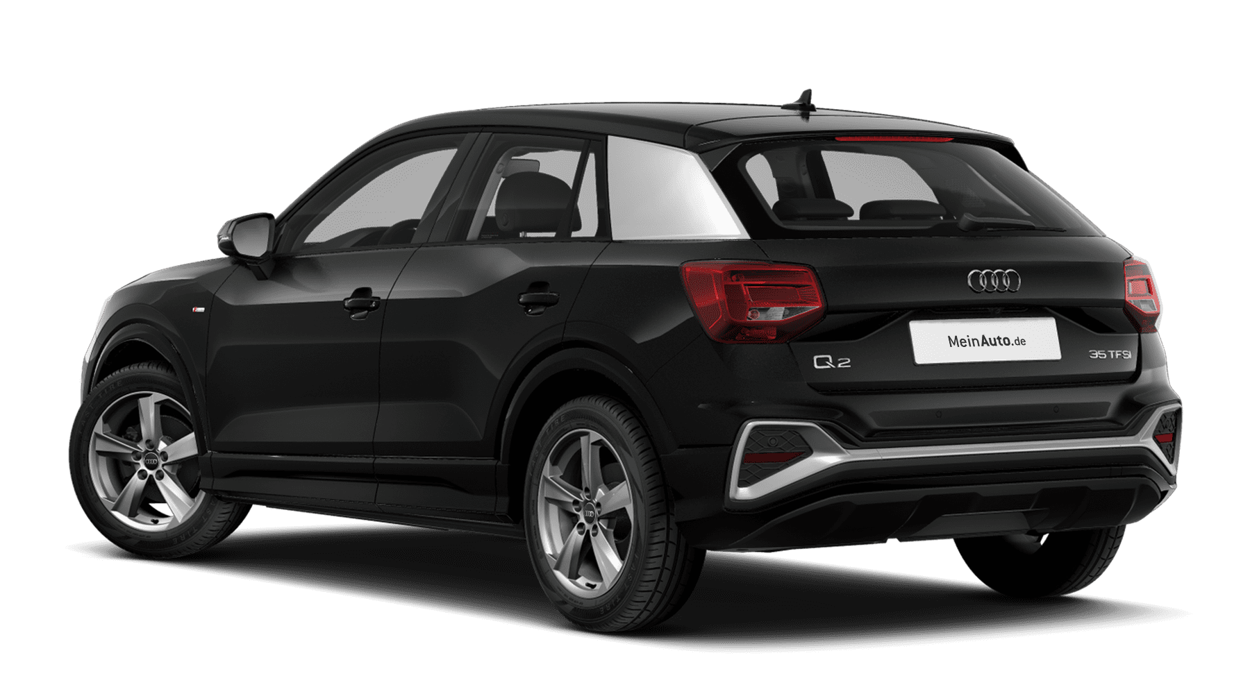 Heckansicht auf einen Audi Q2