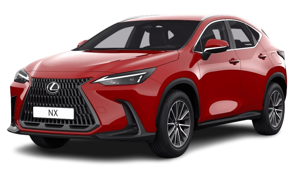 Schräge Frontansicht eines Lexus NX, freigestellt