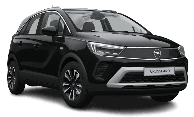 Schräge Frontansicht auf einen Opel Crossland, freigestellt