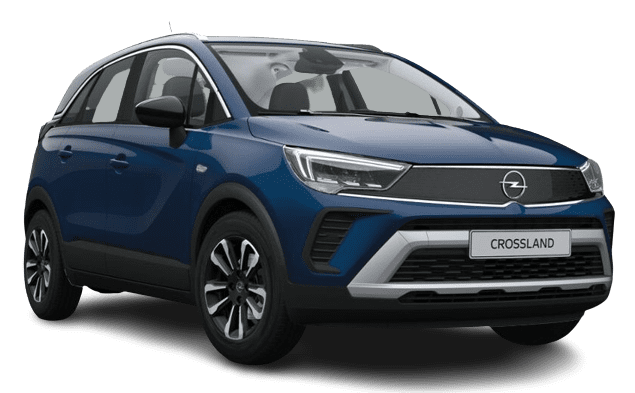 Schräge Frontansicht auf einen Opel Crossland, freigestellt