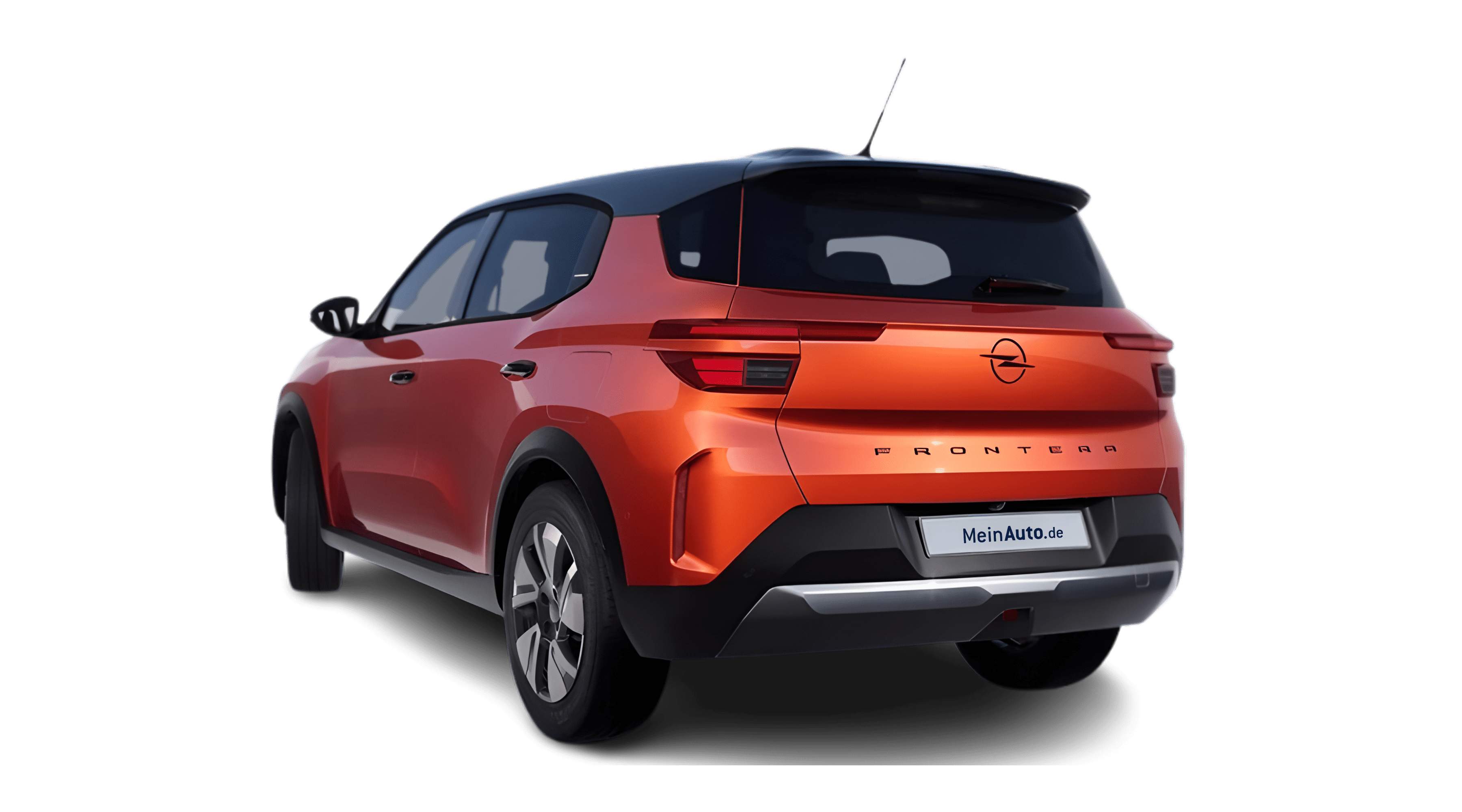 Schräge Heckansicht eines Opel Frontera, freigestellt