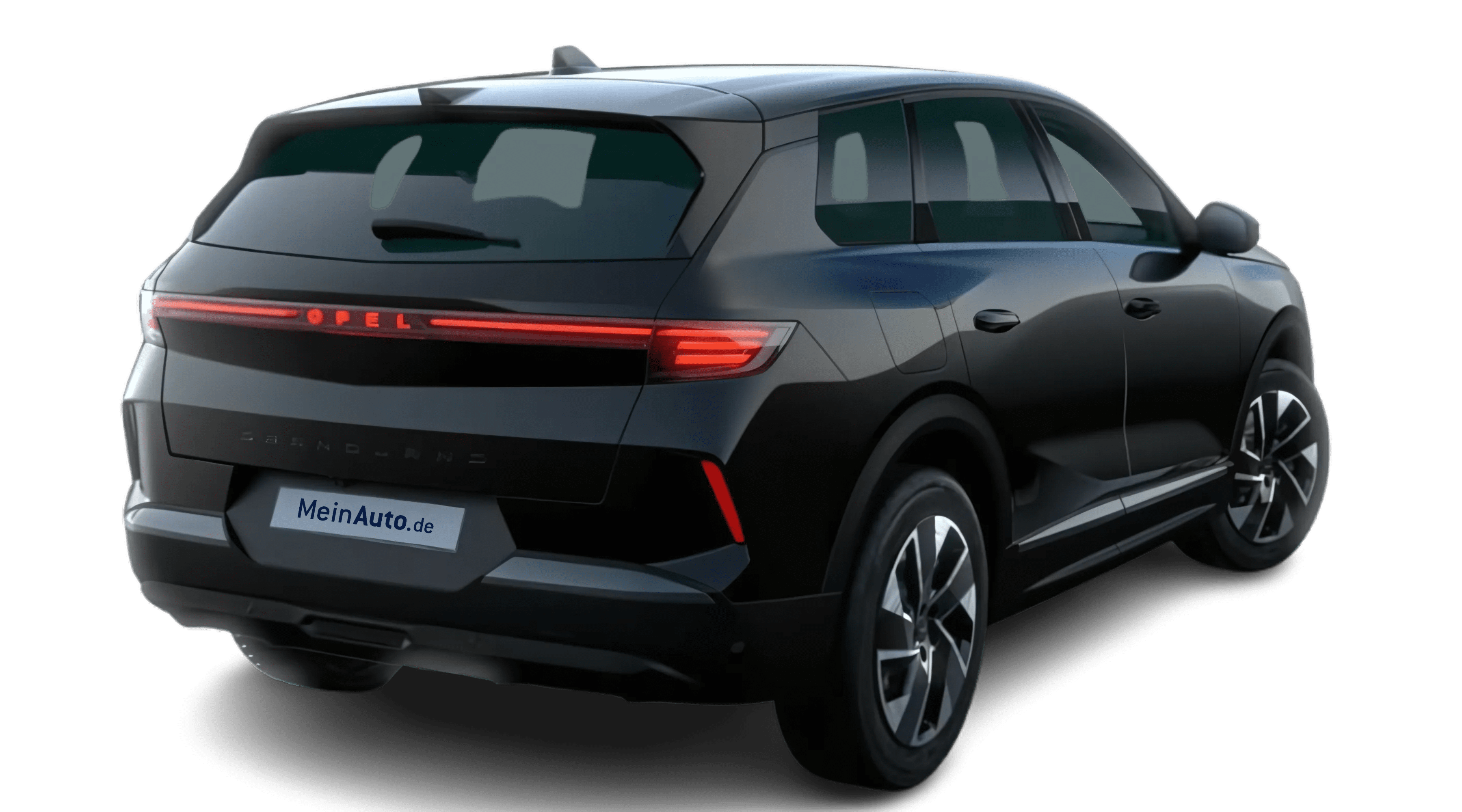 Schräge Heckansicht auf einen Opel Grandland, freigestellt
