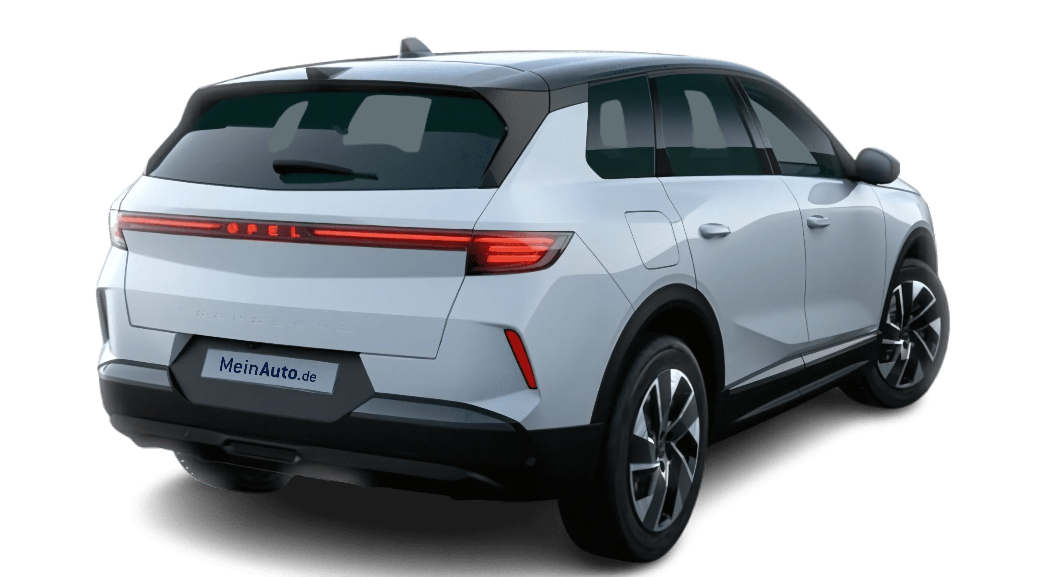 Schräge Heckansicht auf einen Opel Grandland, freigestellt