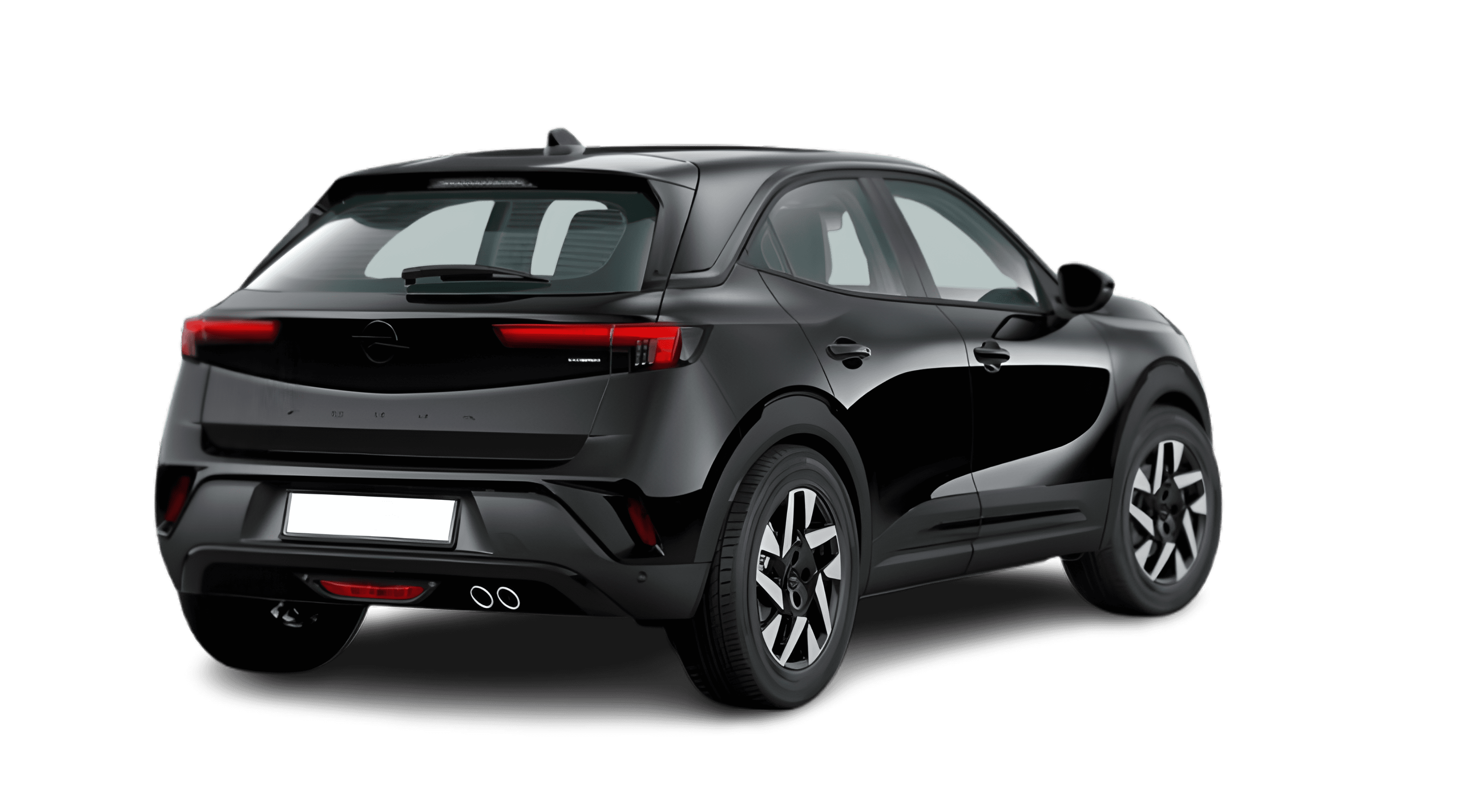 Schräge Heckansicht eines Opel Mokka, freigestellt