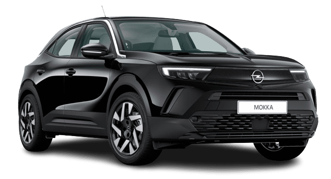 Schräge Frontansicht auf einen Opel Mokka, freigestellt