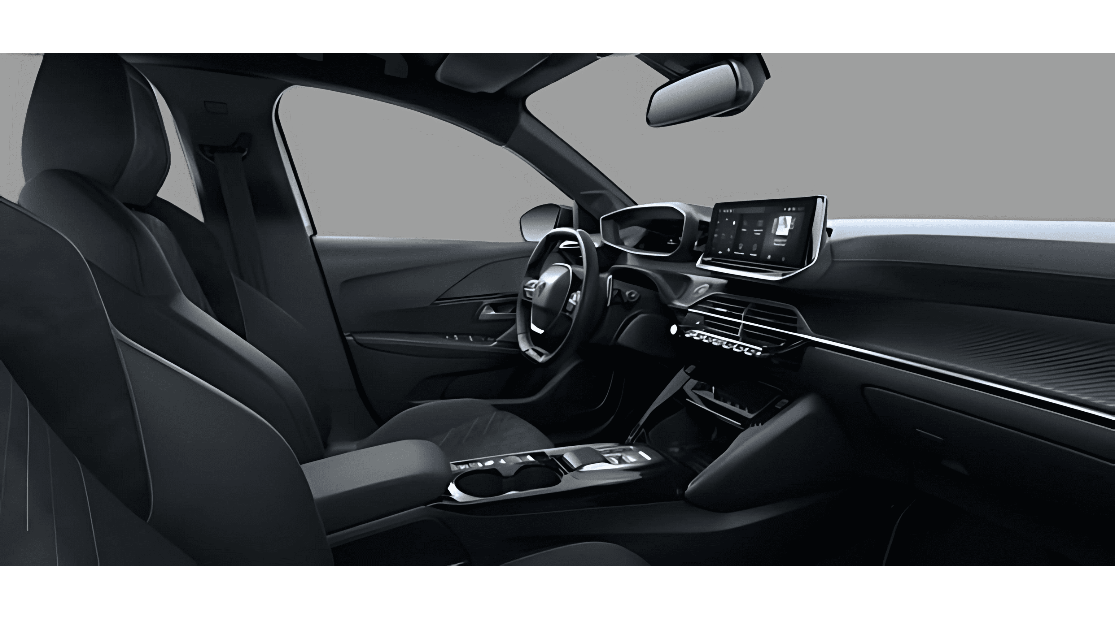 Ansicht der Frontsitze eines Peugeot 208