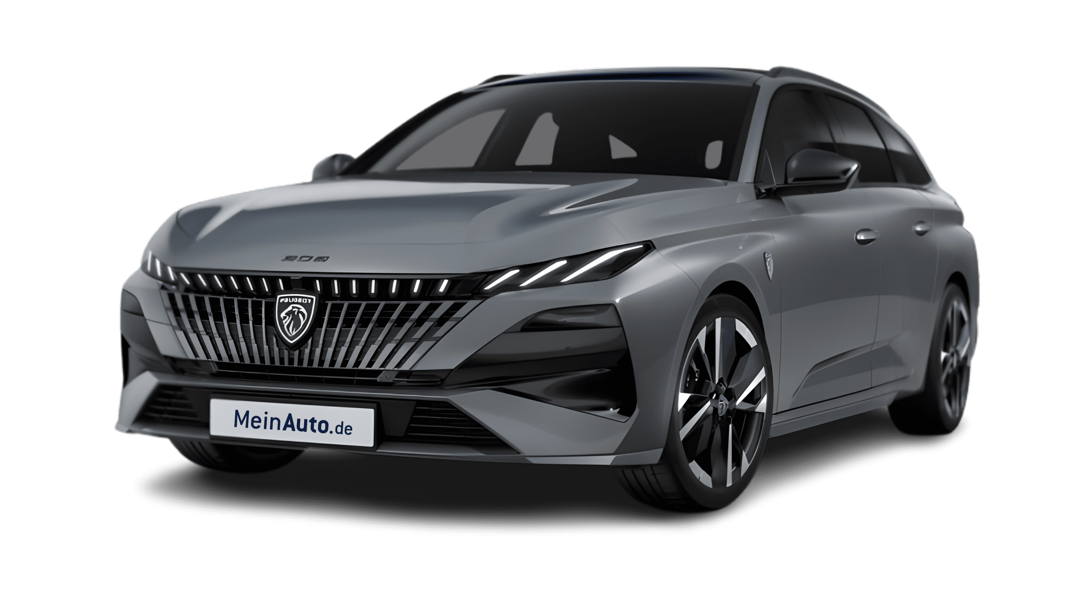 Schräge Frontansicht eines Peugeot 308, freigestellt