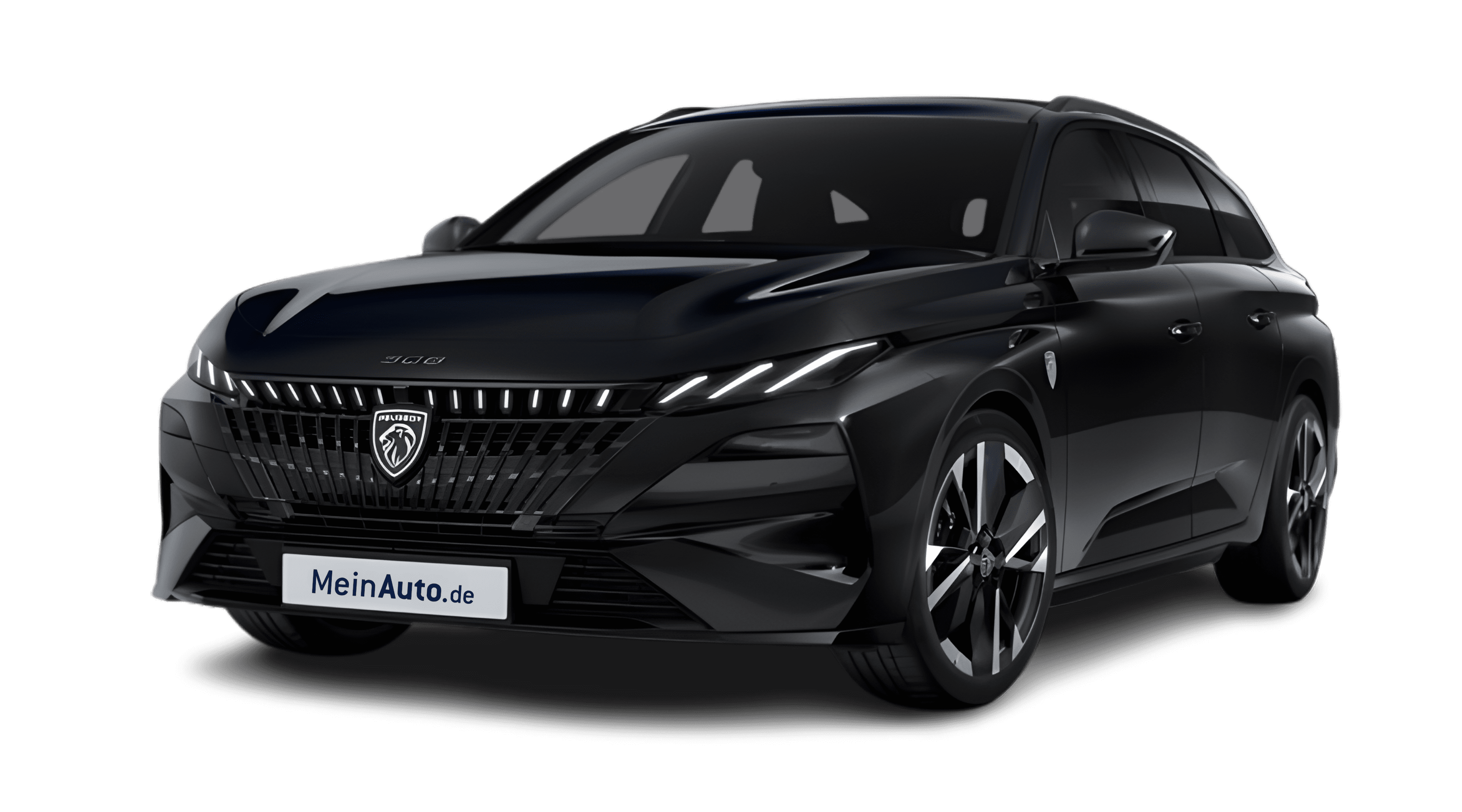 Schräge Frontansicht eines Peugeot 308, freigestellt