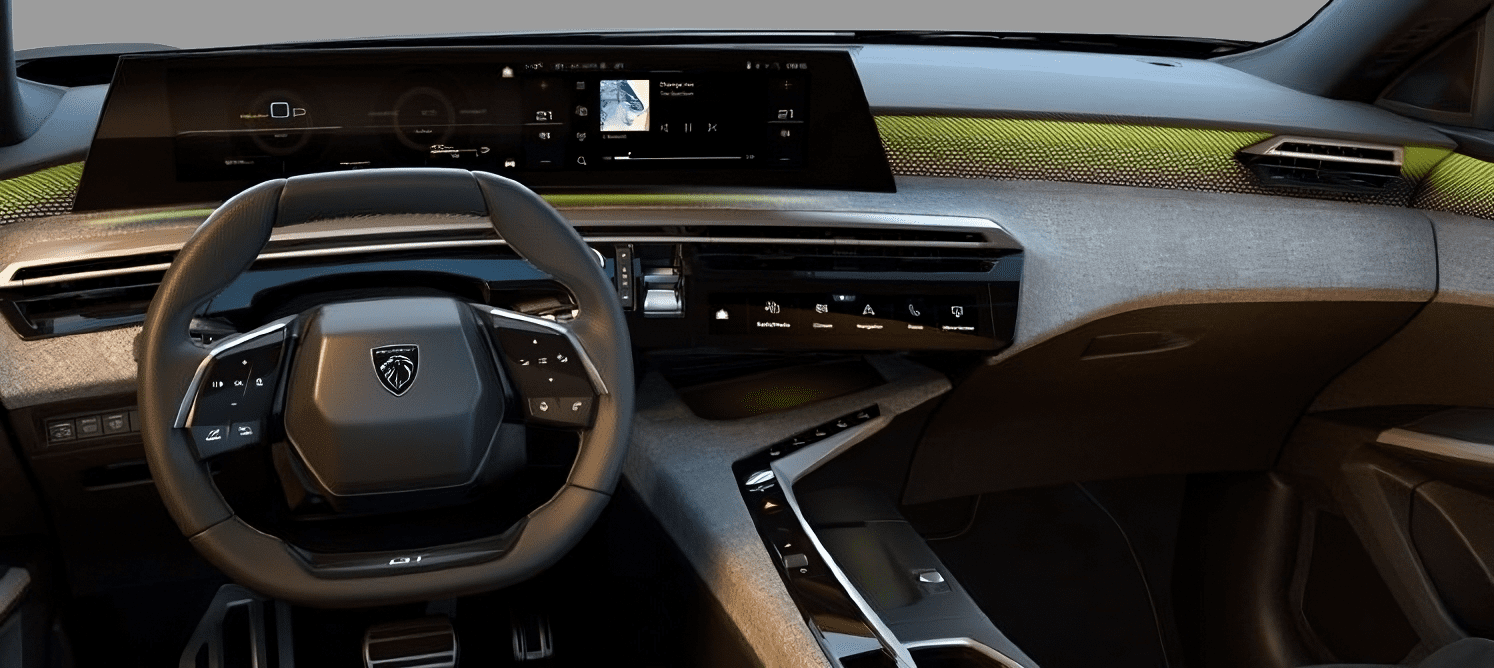 Ansicht des Armaturenbretts eines Peugeot 5008