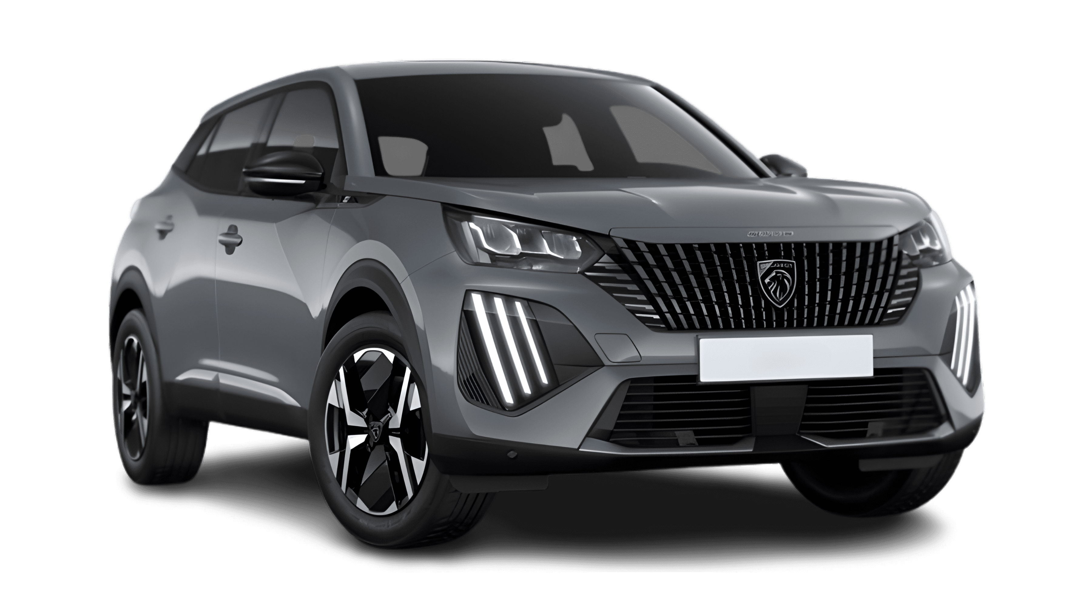 Schräge Frontansicht eines Peugeot 2008, freigestellt