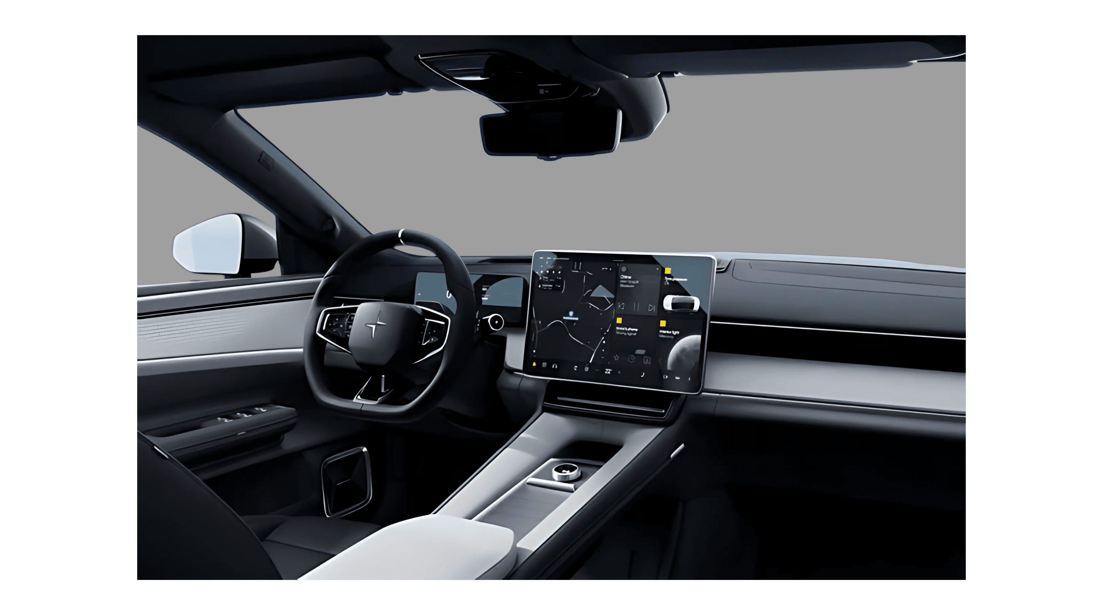 Ansicht des Armaturenbretts eines Polestar 4