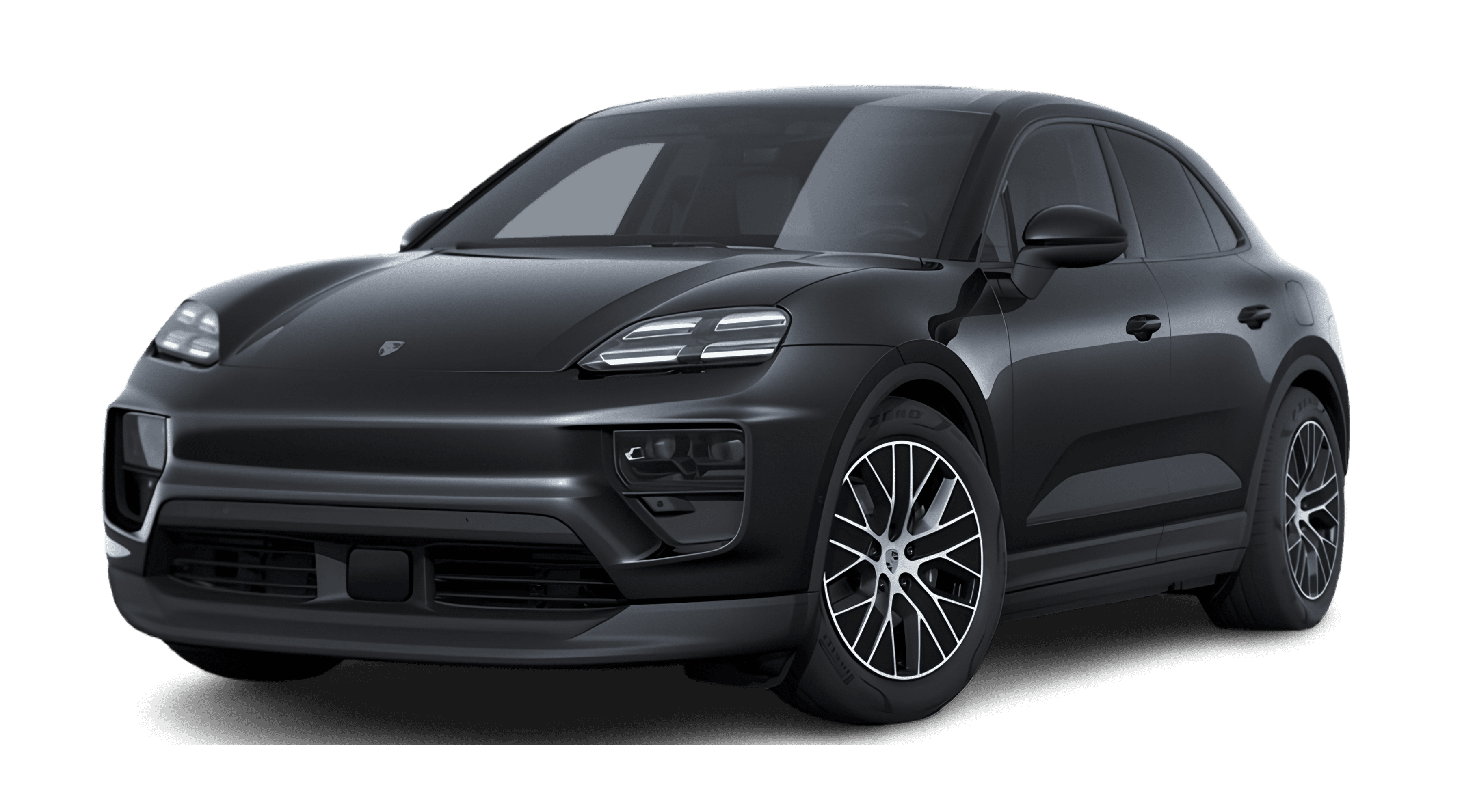 Schräge Frontansicht eines Porsche Macan, freigestellt