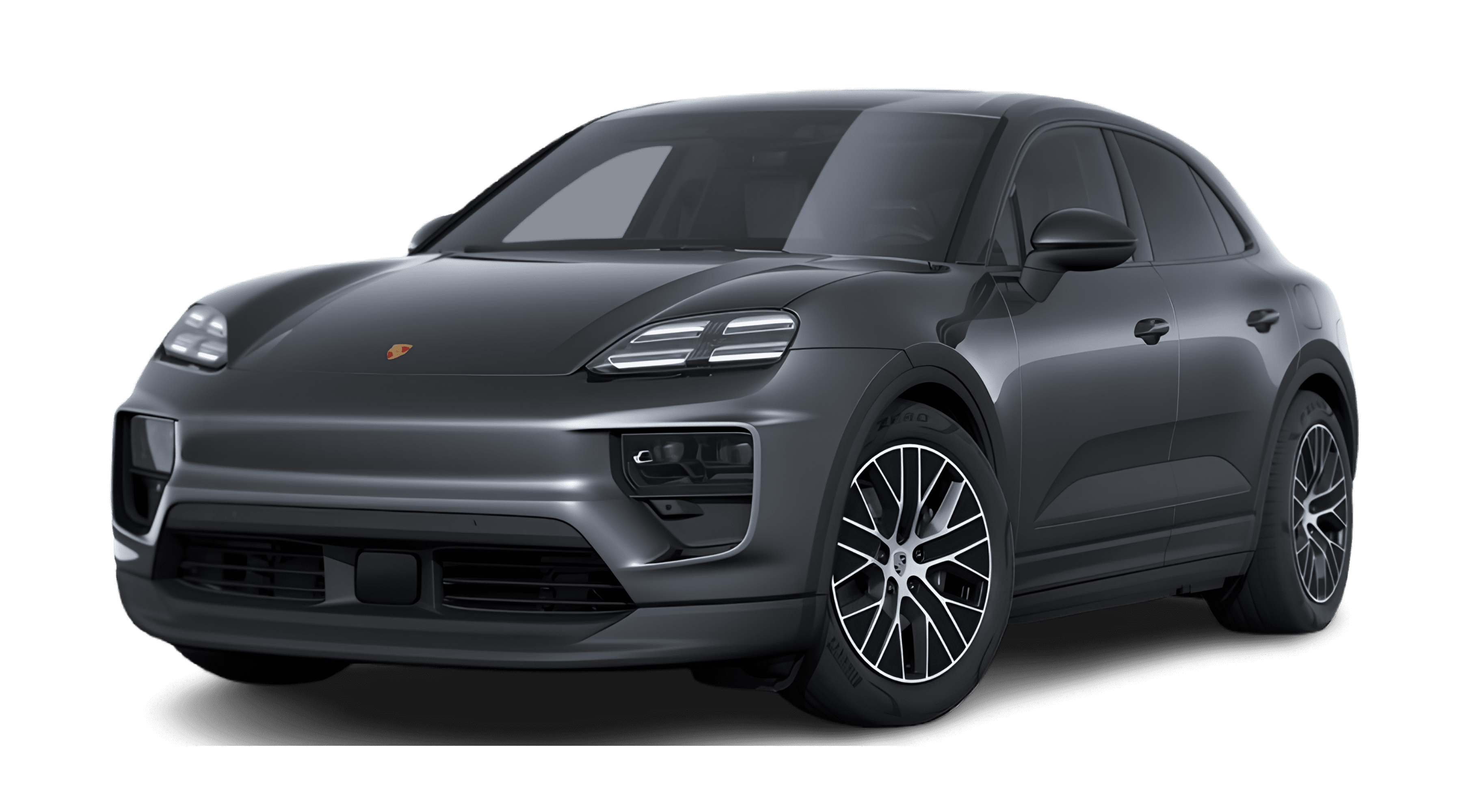 Schräge Frontansicht eines Porsche Macan, freigestellt