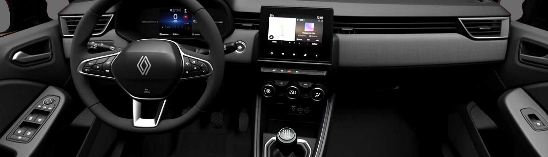 Ansicht des Armaturenbretts eines Renault Clio