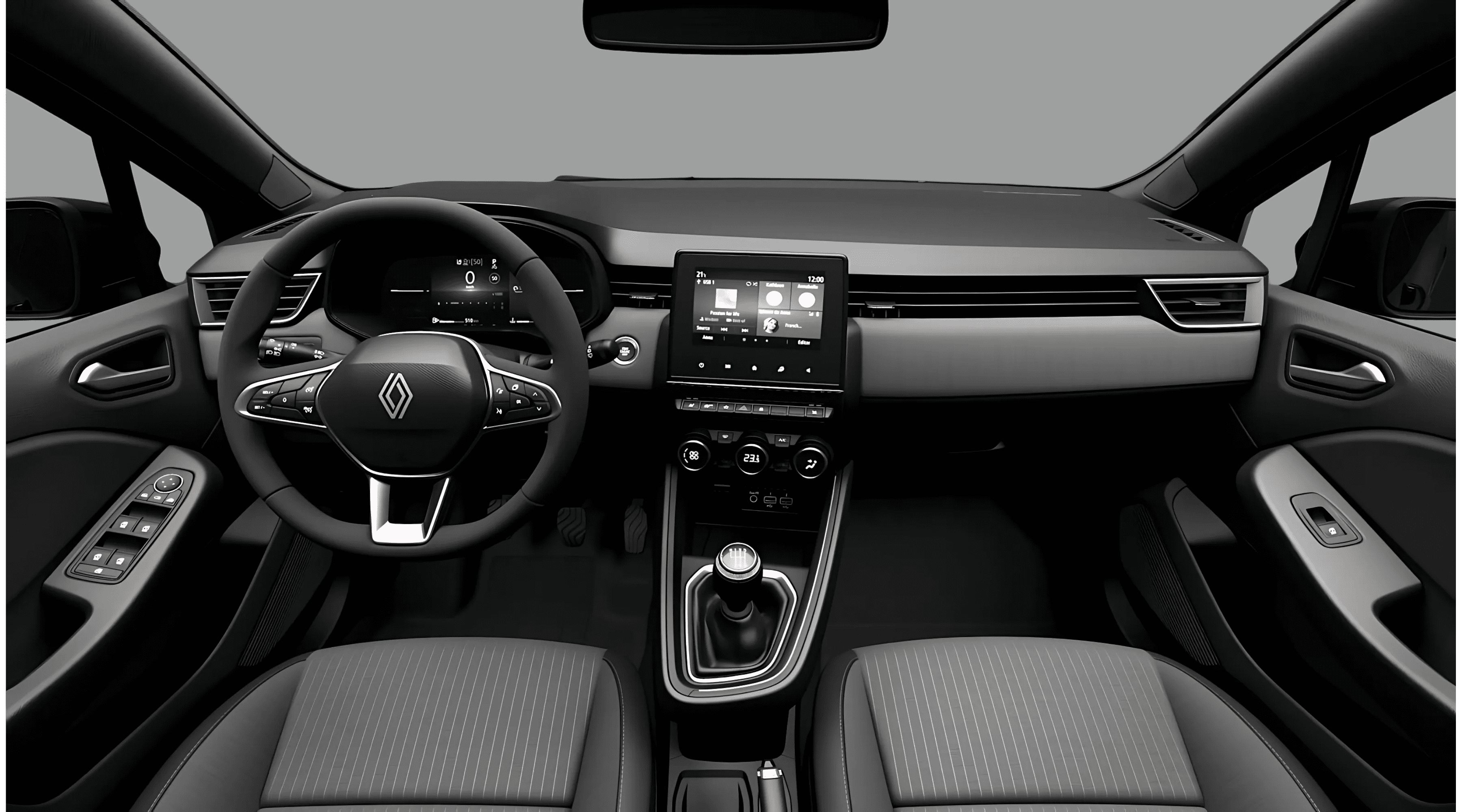 Ansicht des Armaturenbretts eines Renault Clio