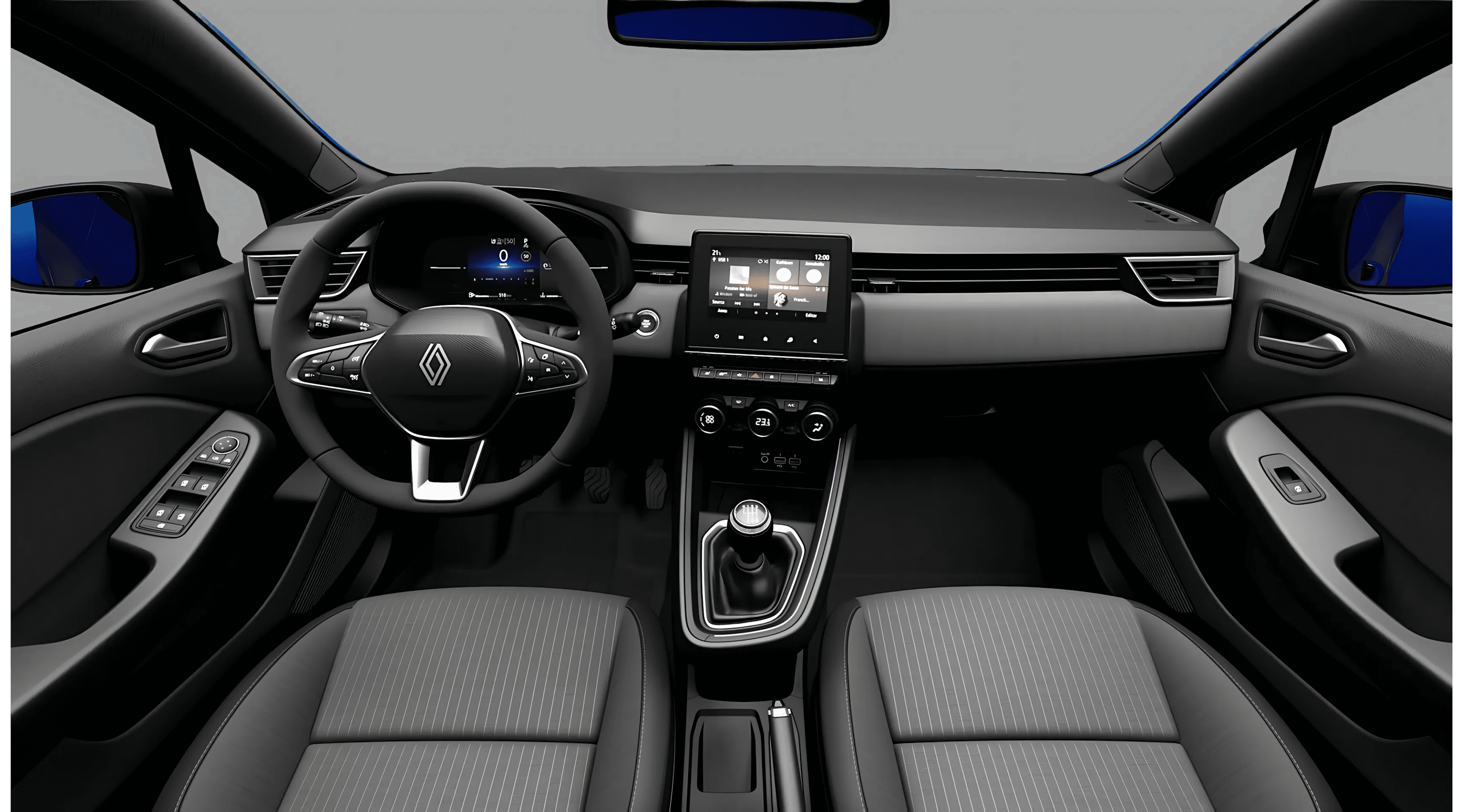 Ansicht des Armaturenbretts eines Renault Clio