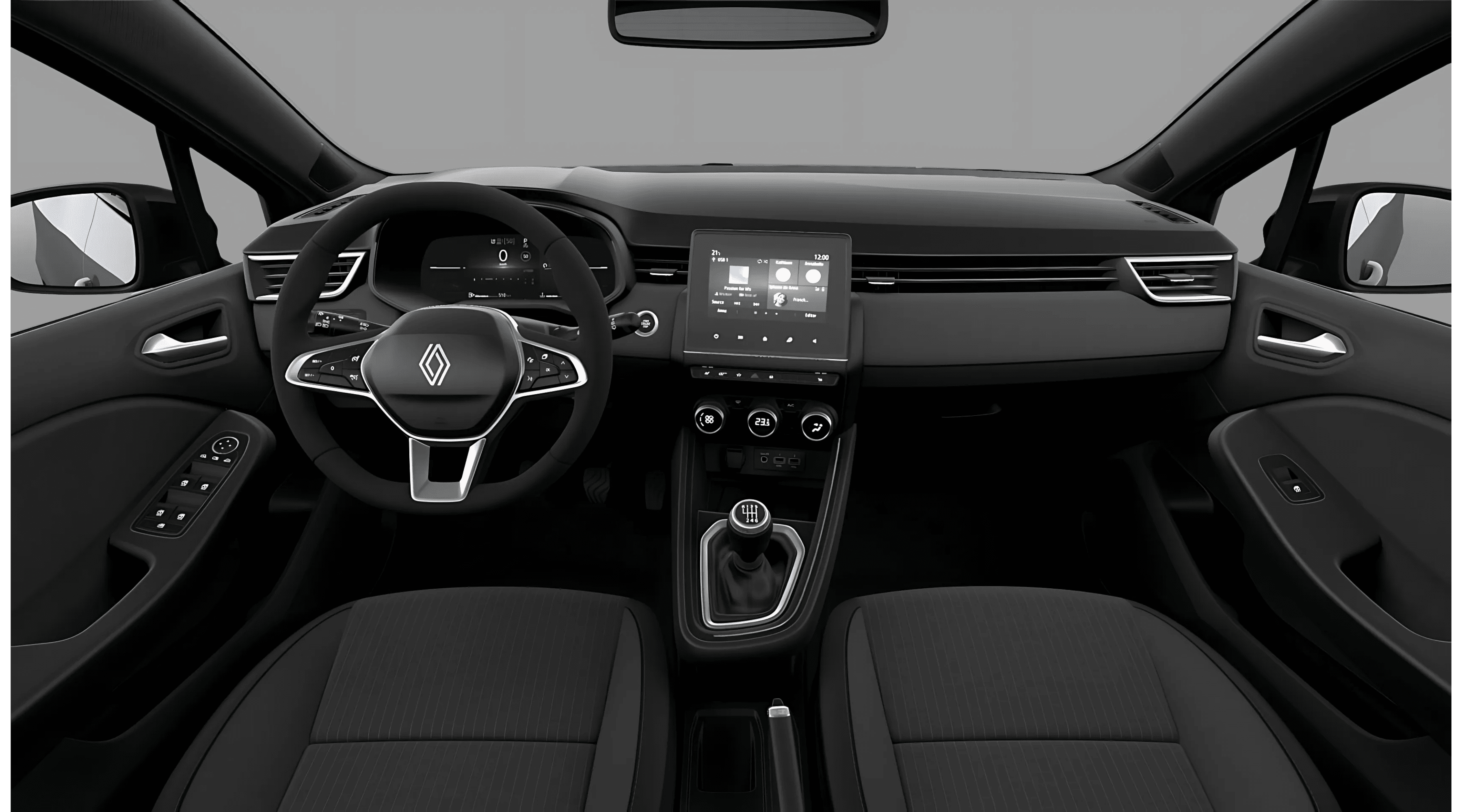 Ansicht des Armaturenbretts eines Renault Clio