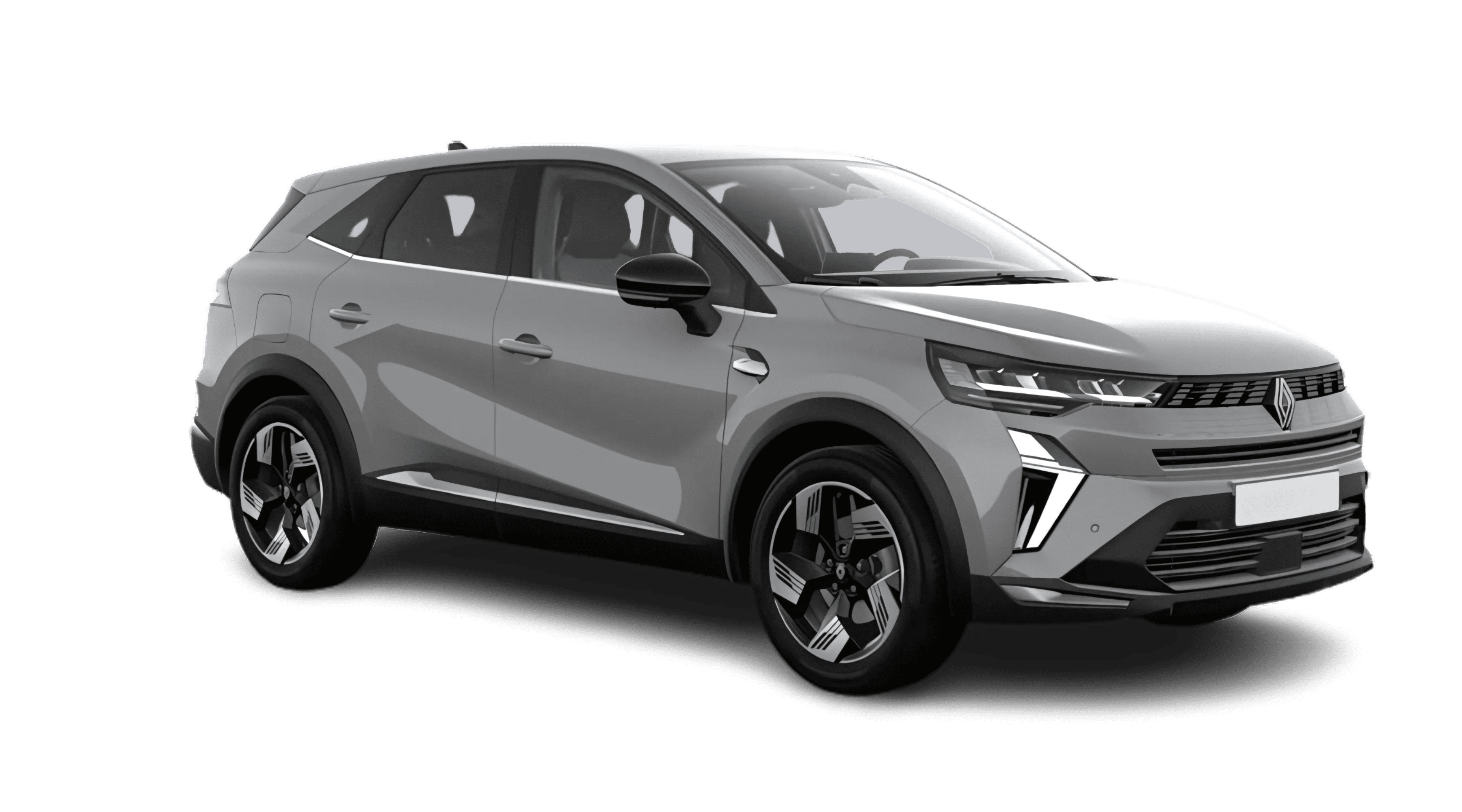 Schräge Frontansicht eines Renault Symbioz, freigestellt