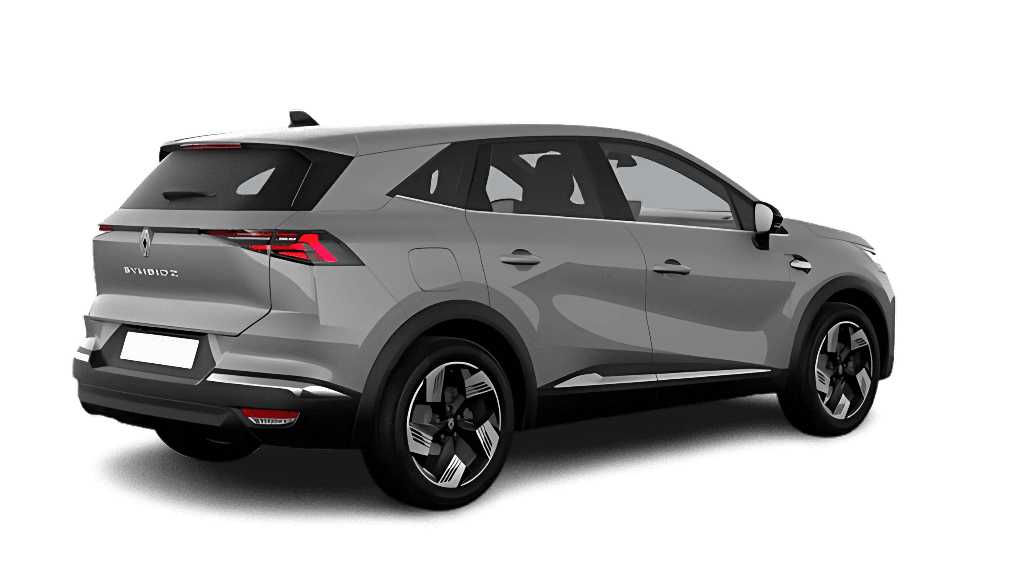 Schräge Heckansicht eines Renault Symbioz, freigestellt