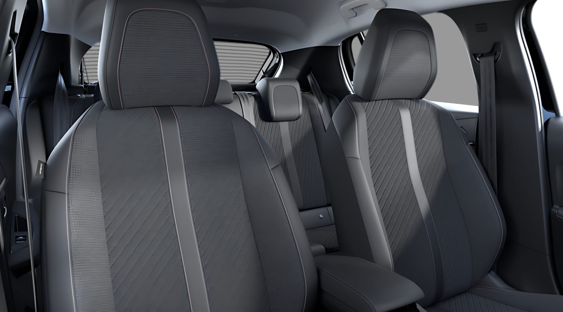Ansicht der Frontsitze eines Peugeot e-208