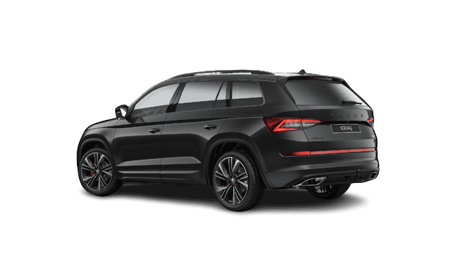 Schräge Heckansicht auf einen Skoda Kodiaq, freigestellt