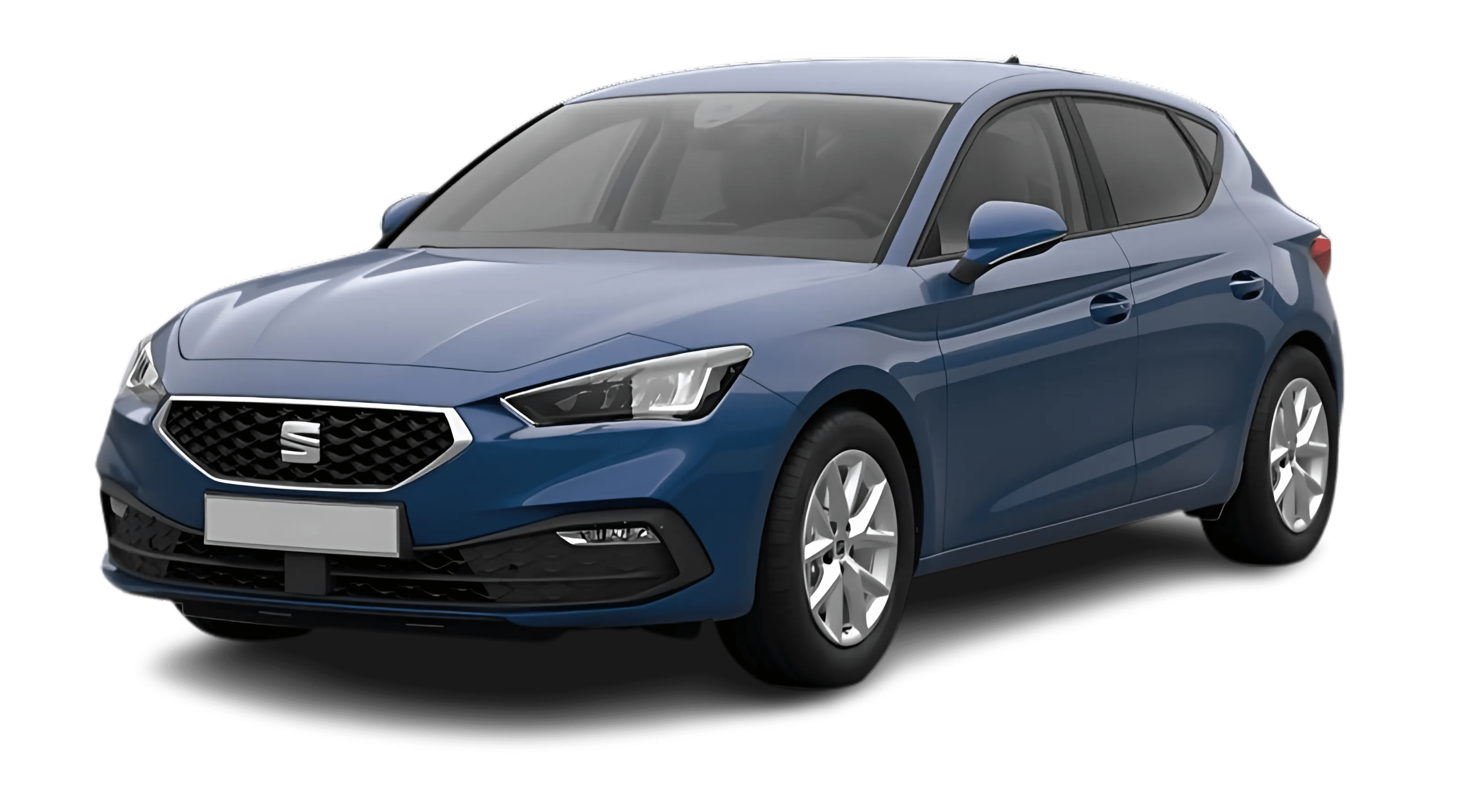 Schräge Frontansicht auf einen SEAT Leon, freigestellt