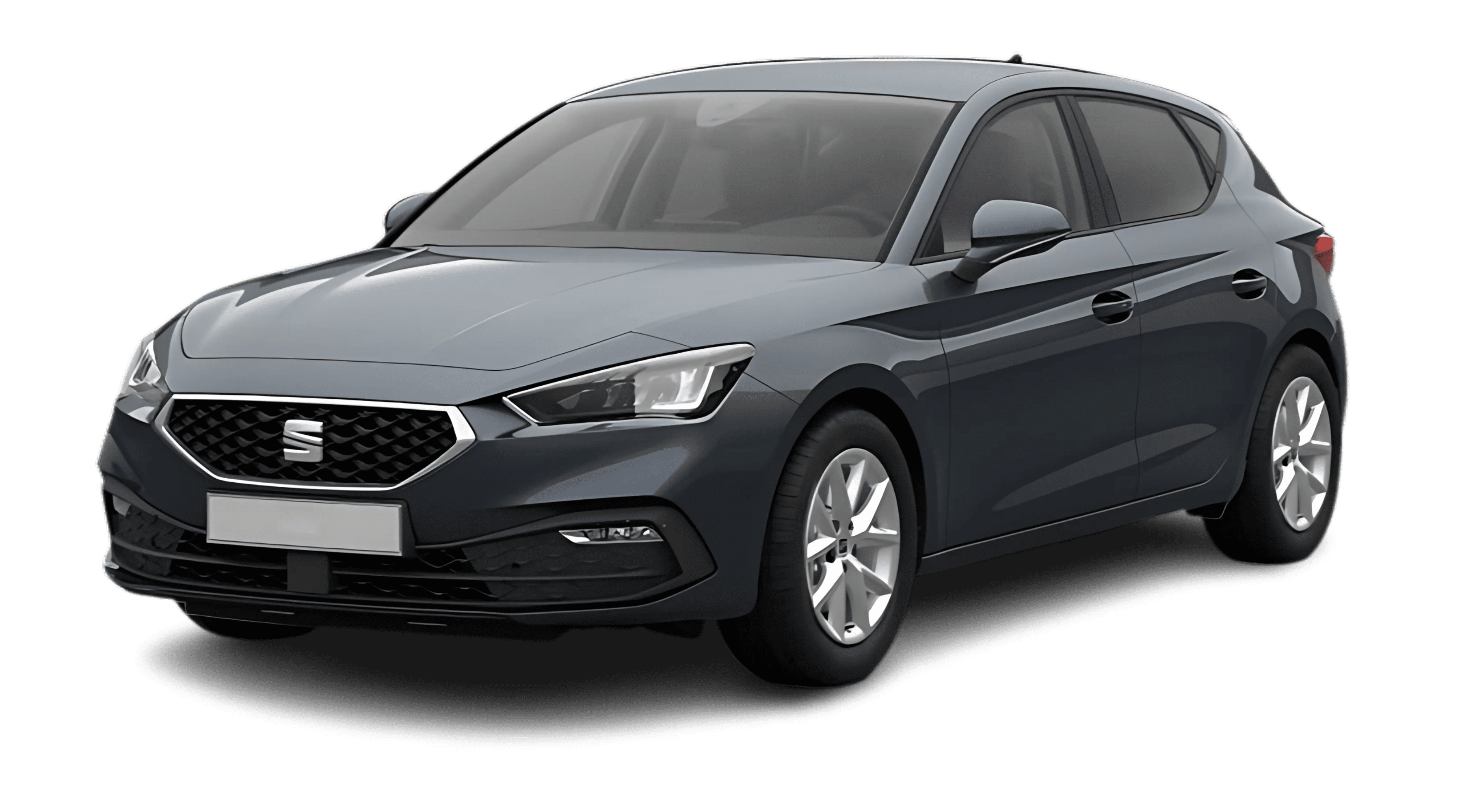Schräge Frontansicht auf einen SEAT Leon, freigestellt