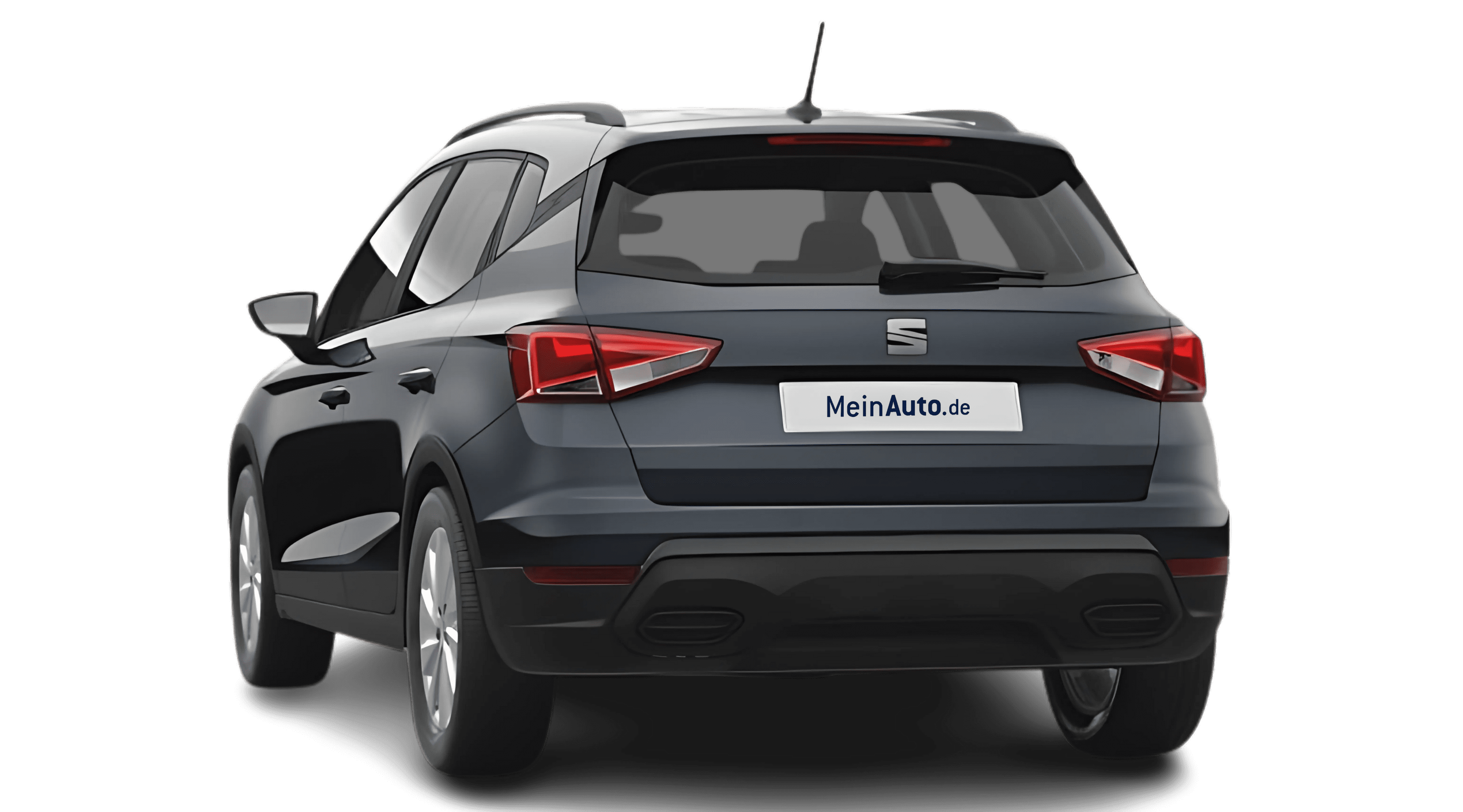 Schräge Heckansicht auf einen SEAT Arona, freigestellt