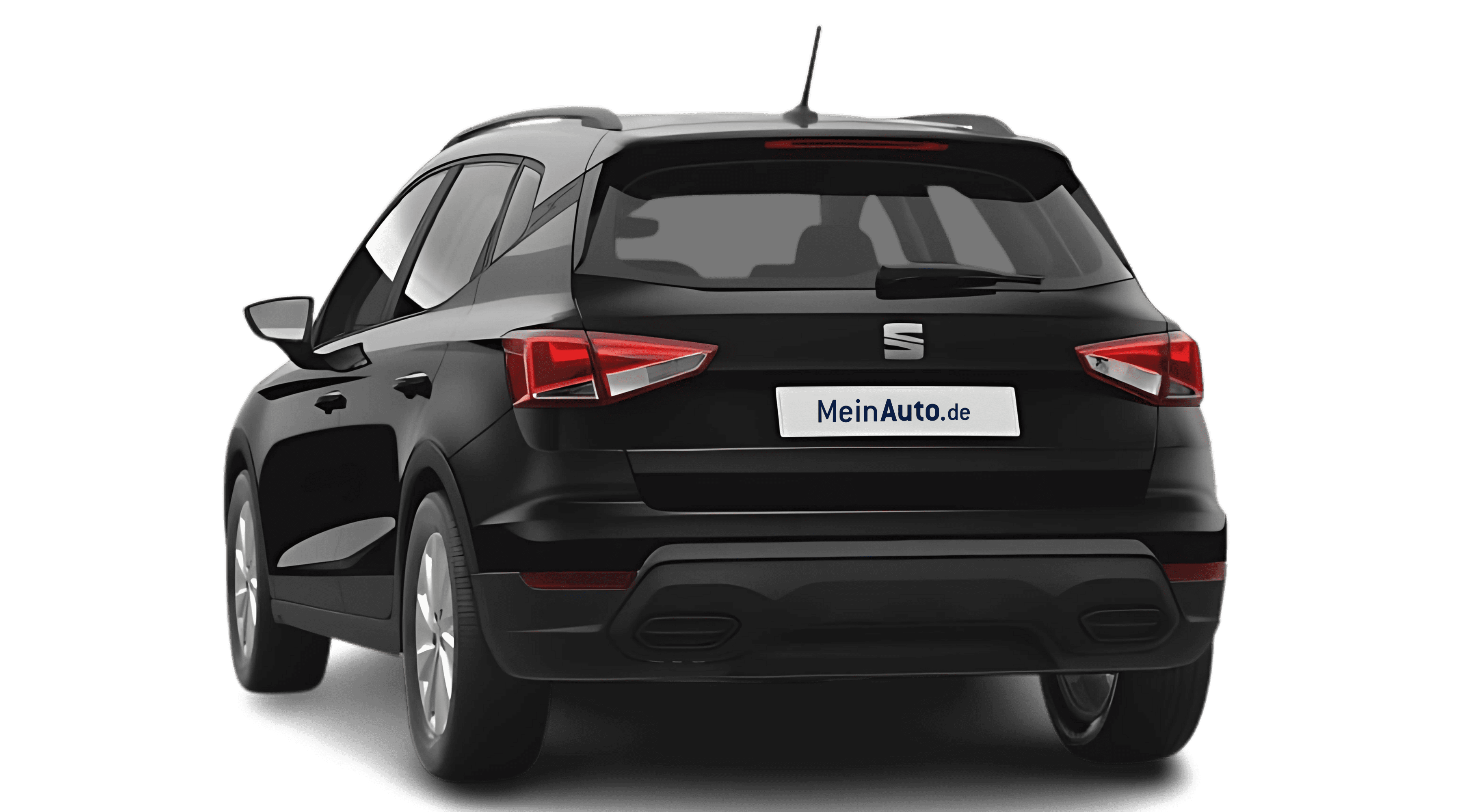 Schräge Heckansicht auf einen SEAT Arona, freigestellt