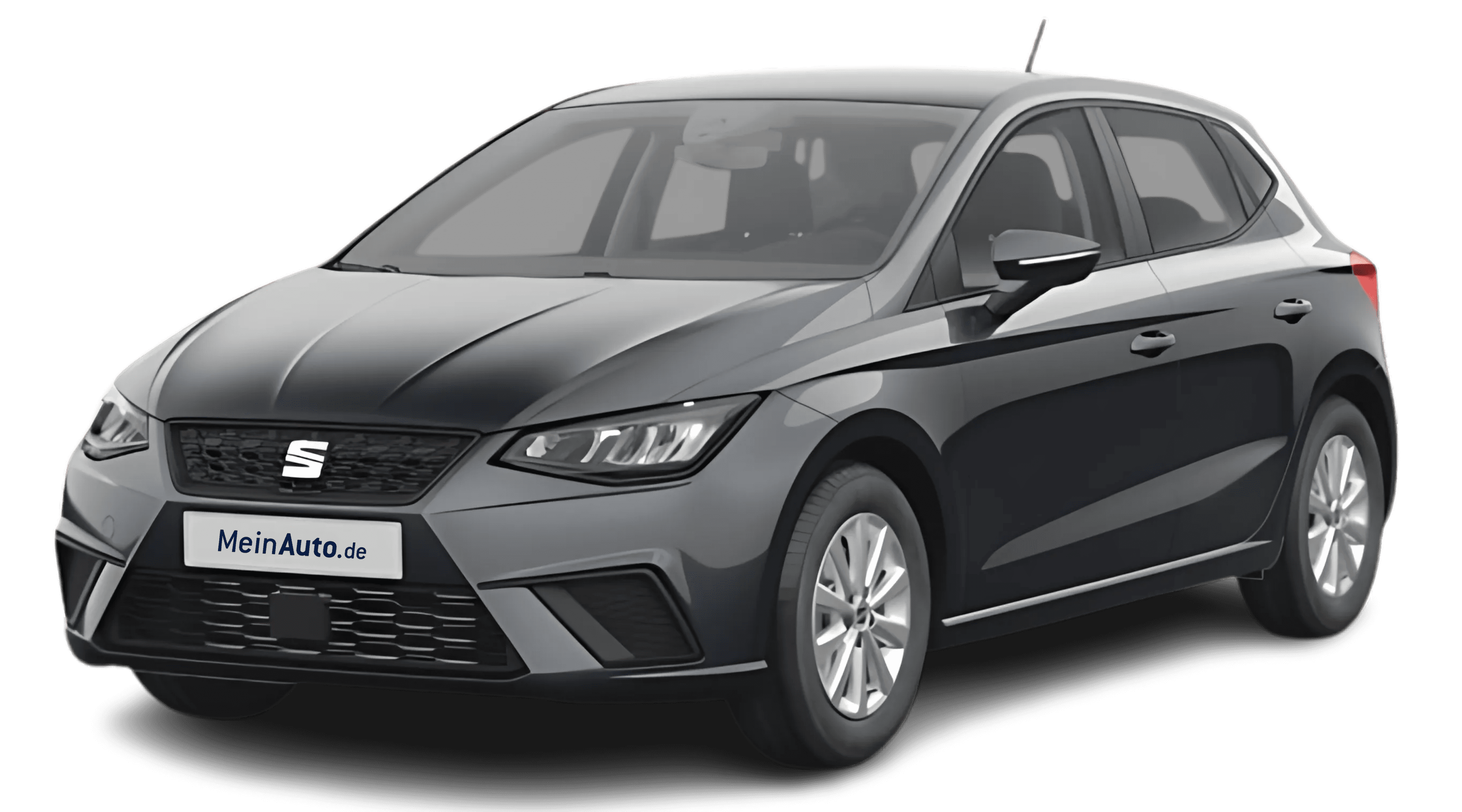 Schräge Frontansicht auf einen SEAT Ibiza, freigestellt