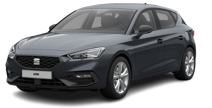Schräge Frontansicht auf einen SEAT Leon, freigestellt