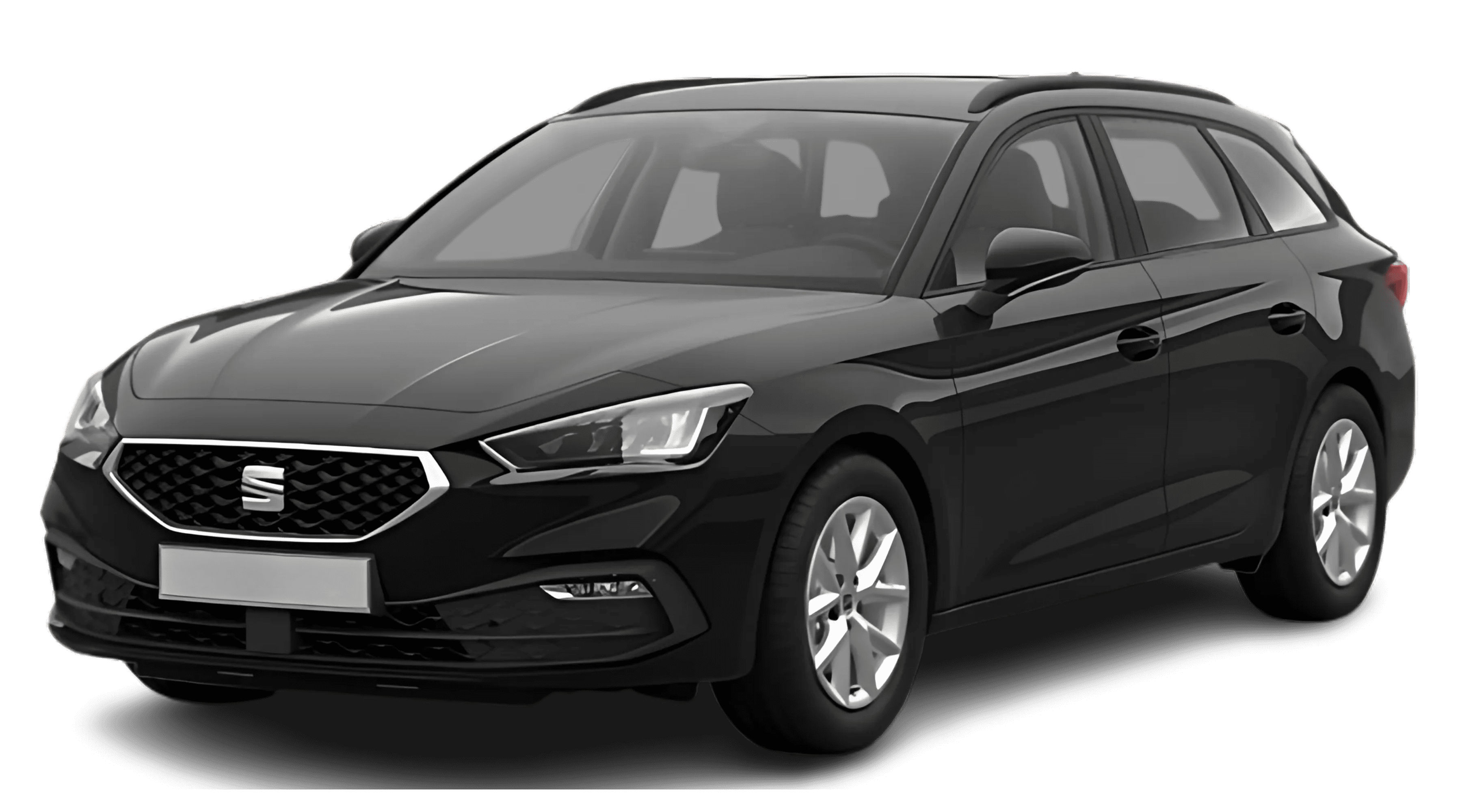 Frontansicht eines Seat Leon ST Road Edition 1.5 eTSI ACT, 116 PS, Automatik, Benzin , freigestellt