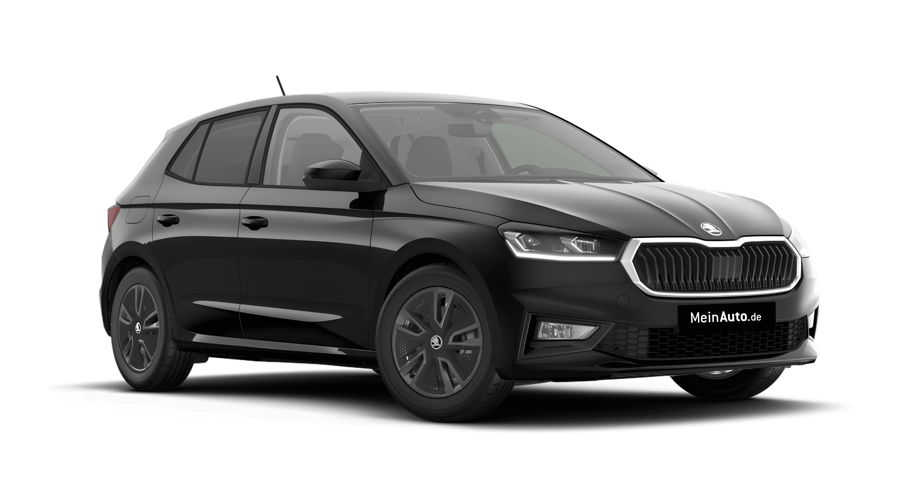 Schräge Frontansicht eines Skoda Fabia, freigestellt