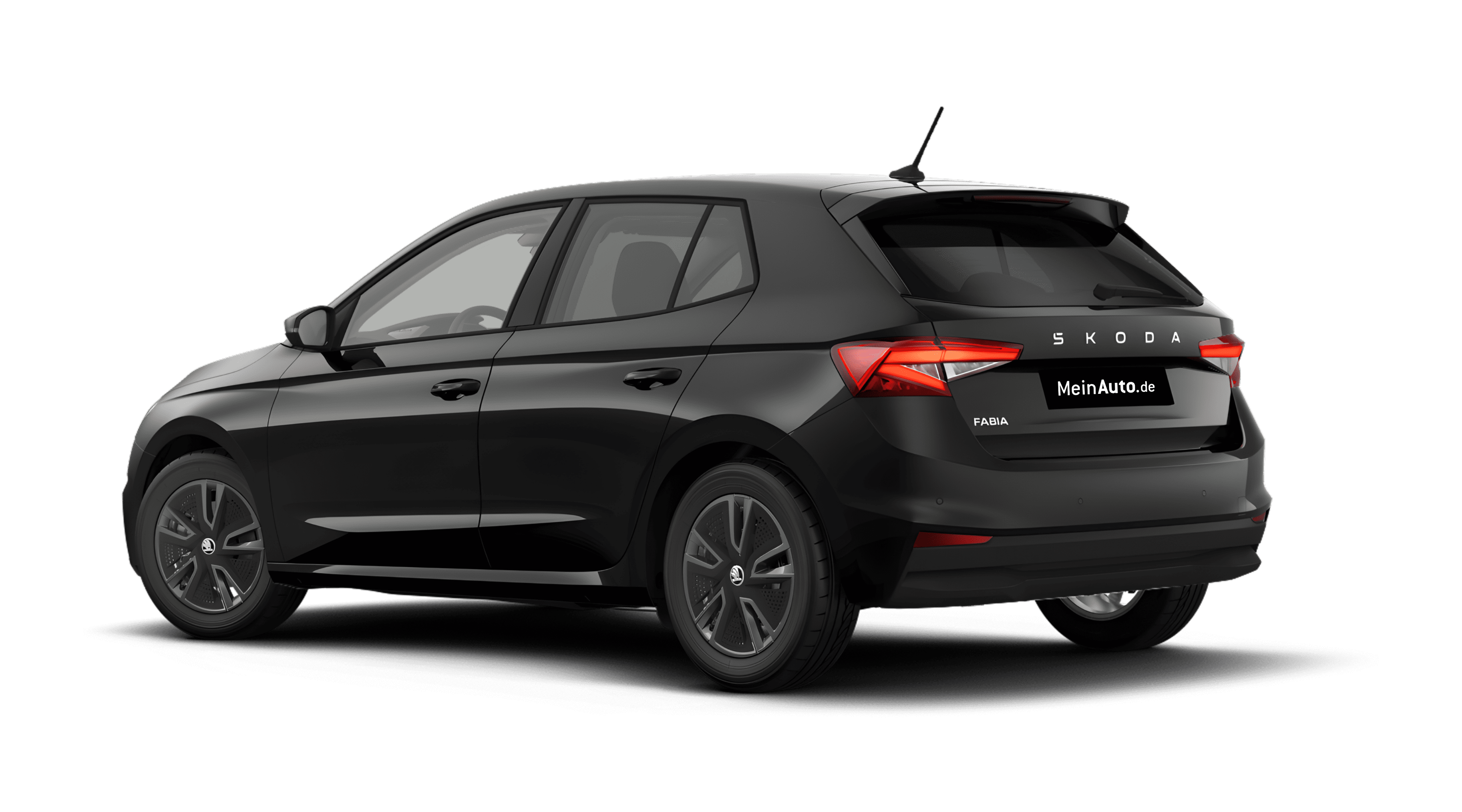 Schräge Heckansicht eines Skoda Fabia, freigestellt